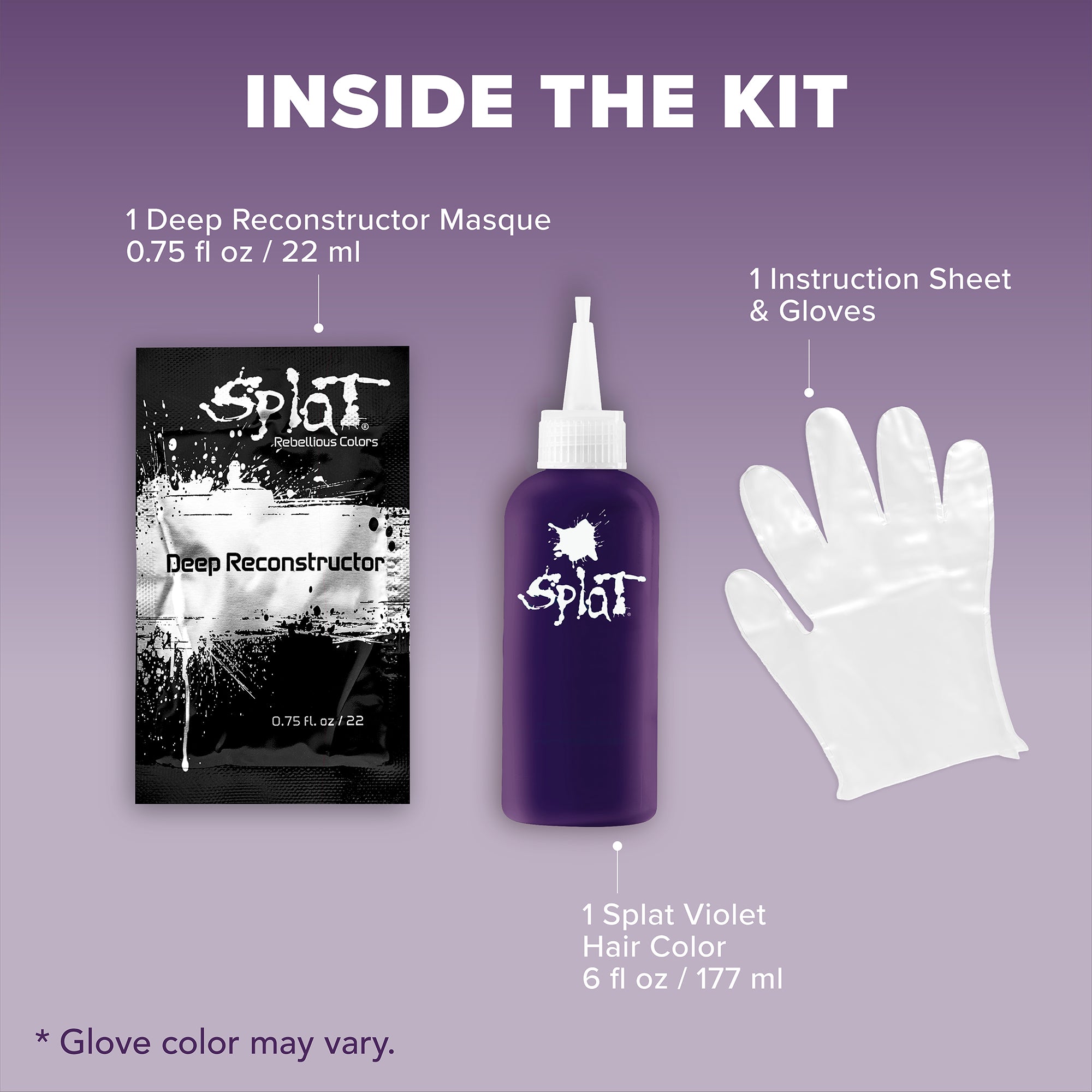 Midnight Violet No Bleach Violet Semi-Permanent Hair Dye Kit