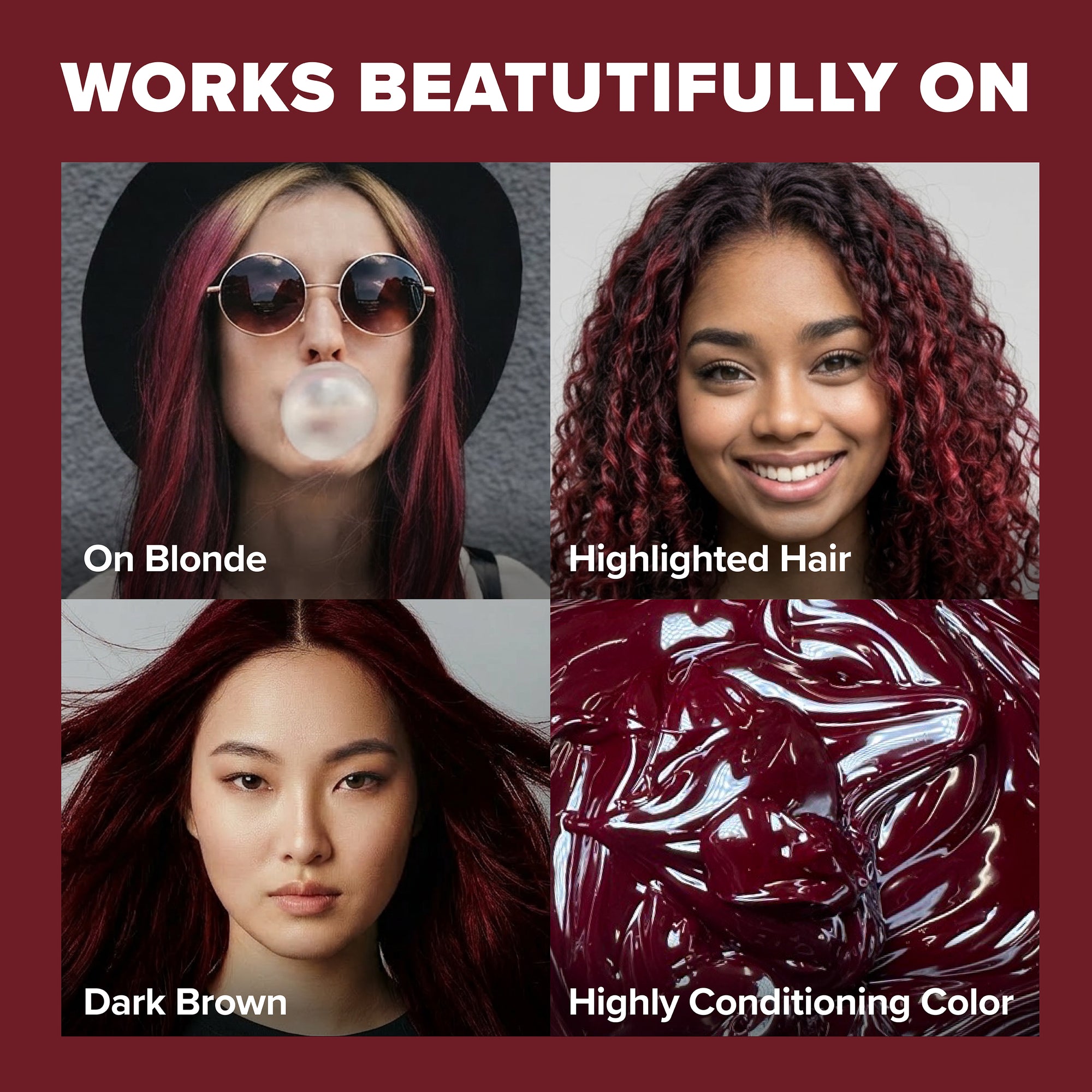 Midnight Black Cherry Semi-Permanent Cherry Red with Violet Mahogany Undertones