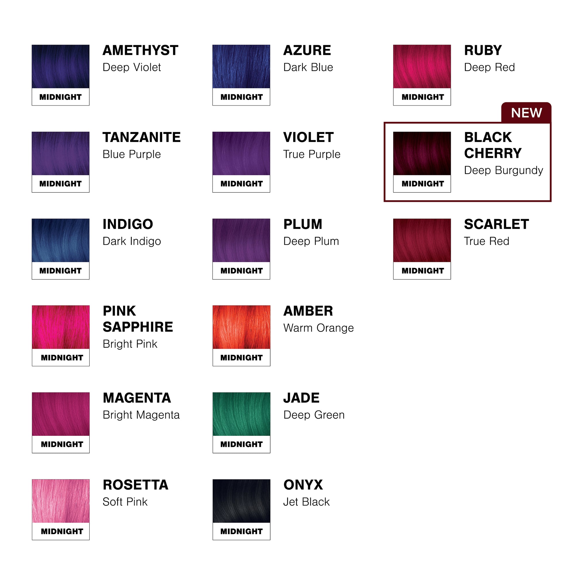 Midnight Black Cherry Semi-Permanent Cherry Red with Violet Mahogany Undertones