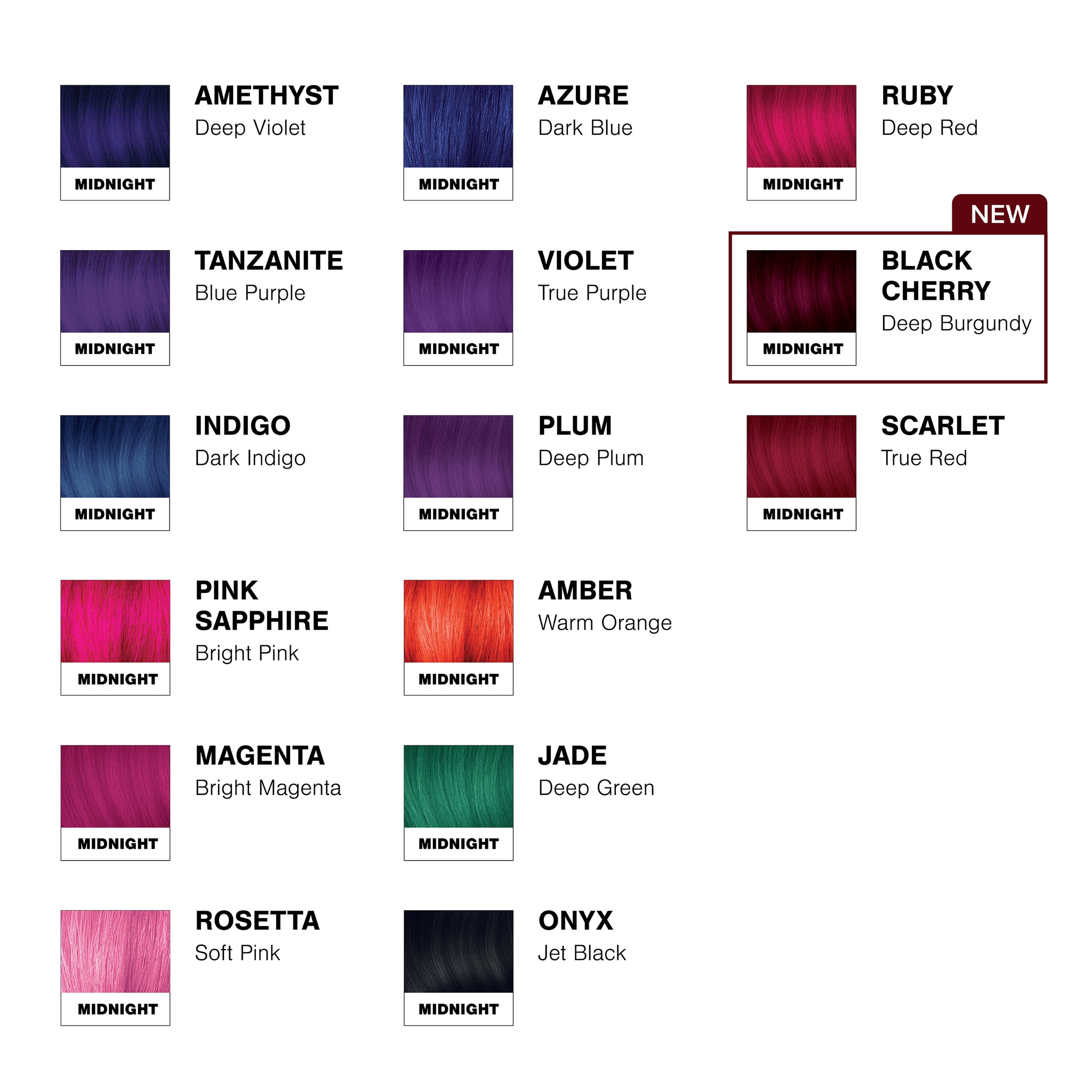 Midnight Black Cherry Semi-Permanent Cherry Red with Violet Mahogany Undertones