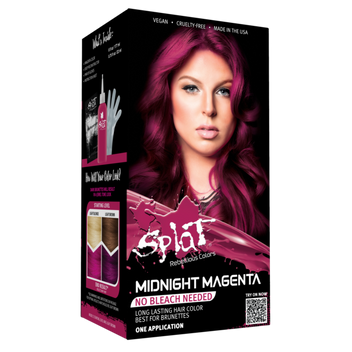 Midnight Magenta: No Bleach Pink Semi-Permanent Hair Dye | Splat Hair Color