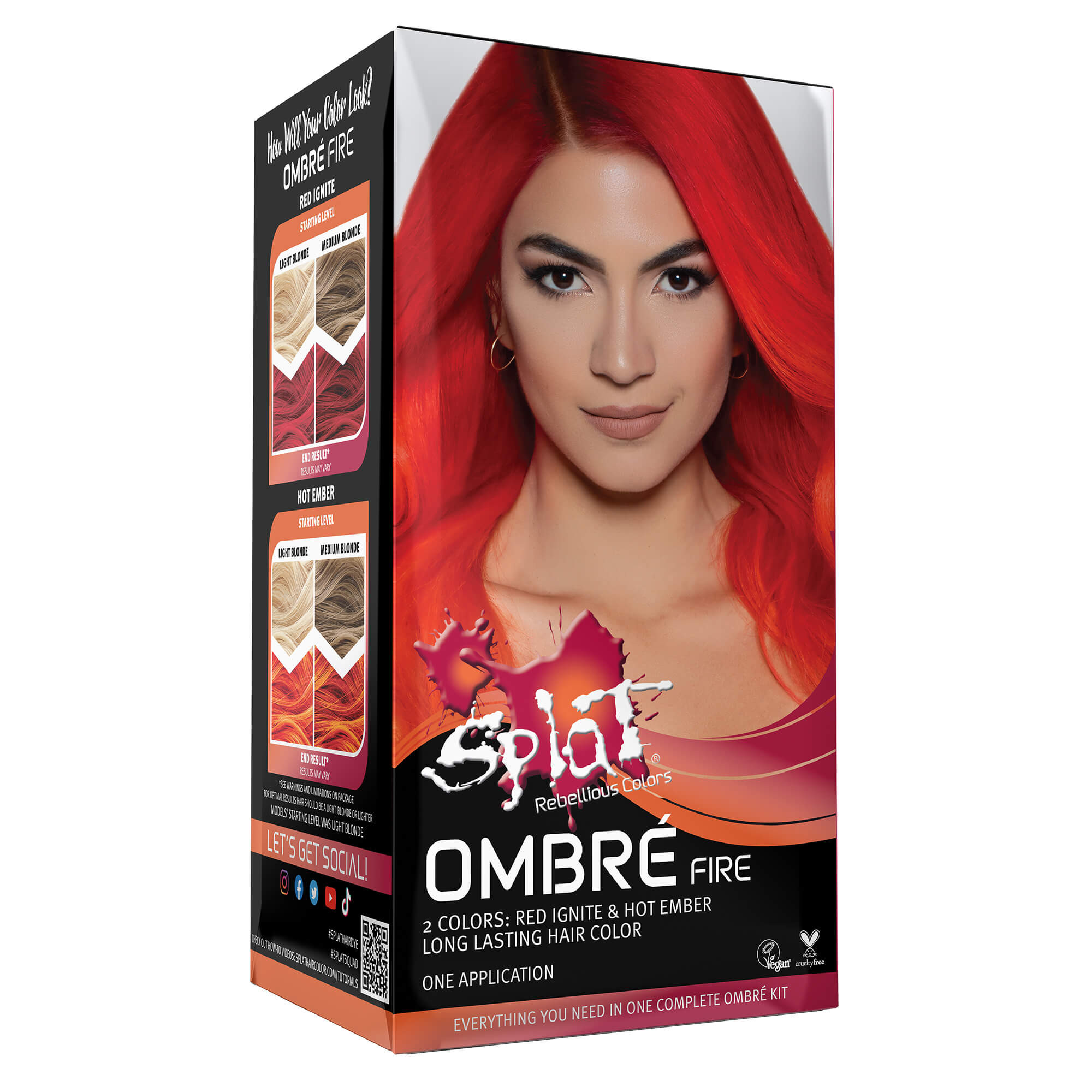 Ombre Fire: Red and Orange Semi-Permanent Hair Dye &amp; Bleach