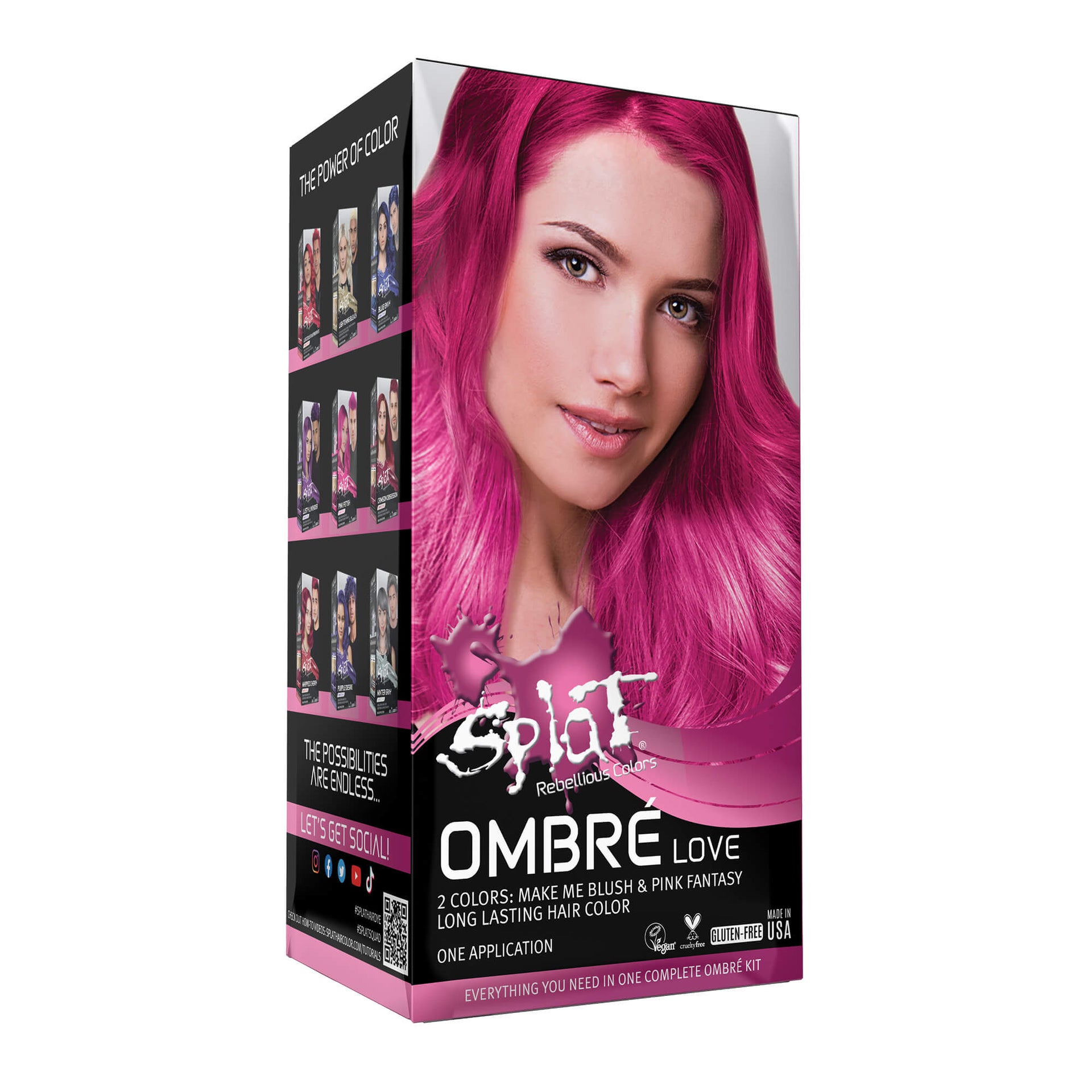 Ombre Love: Light & Hot Pink Semi-Permanent Hair Dye & Bleach