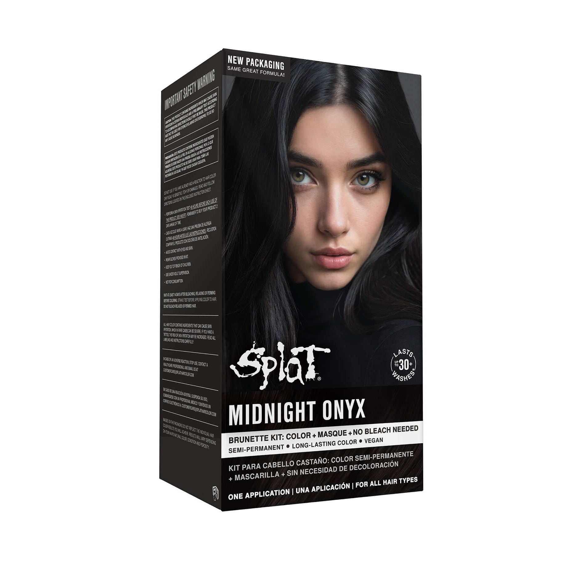 Midnight Onyx No Bleach Black Semi-Permanent Hair Dye Kit