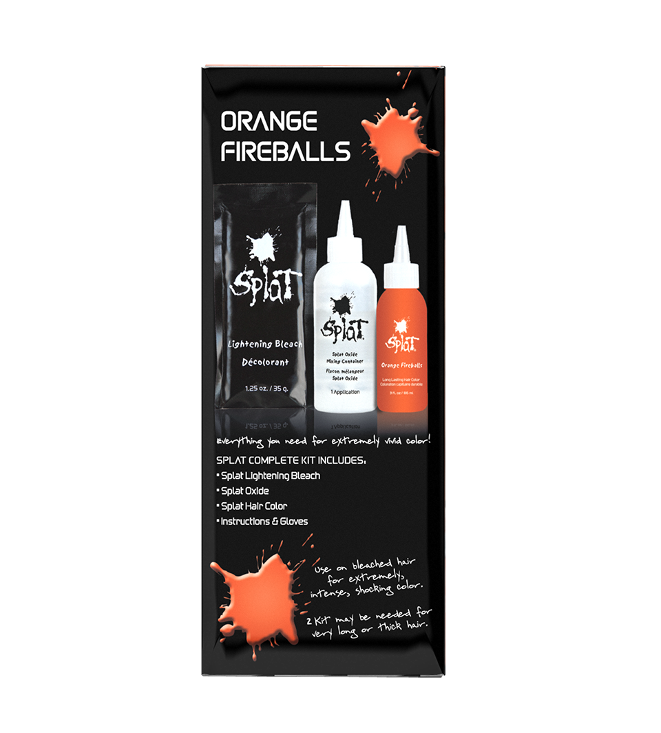 Orange Fireballs: Original Fire Orange Semi-Permanent Hair Dye Complete Kit with Bleach