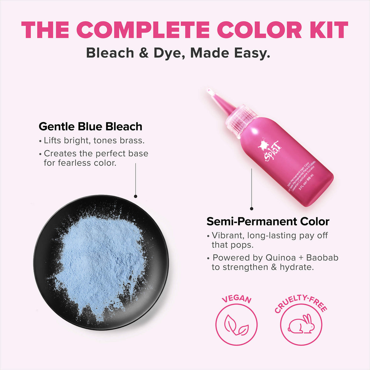Splat Complete Kit Pink Chameleon – Pink Semi-Permanent Hair Color ...