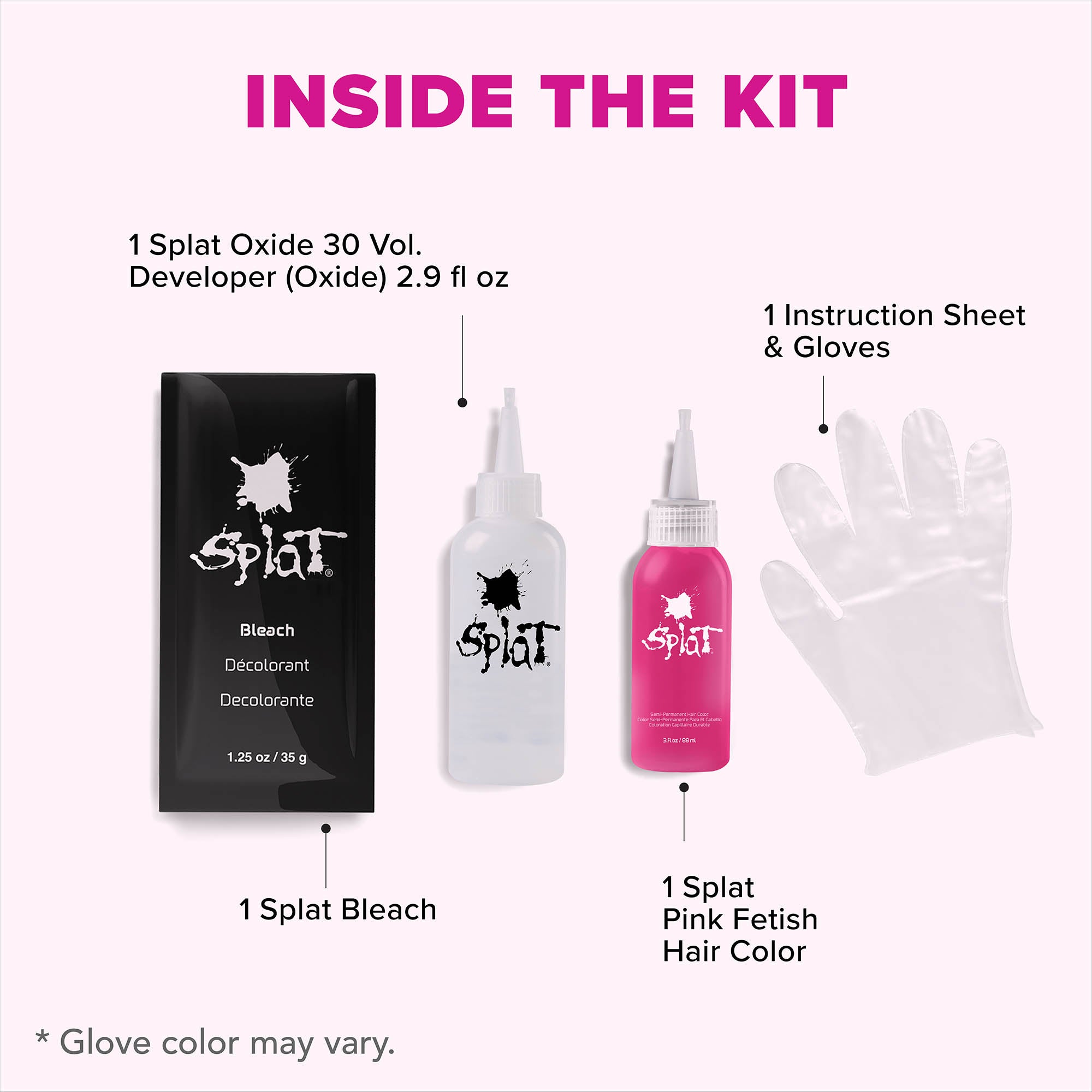 Pink Fetish: Original Pink Semi-Permanent Hair Dye Complete Kit with Bleach