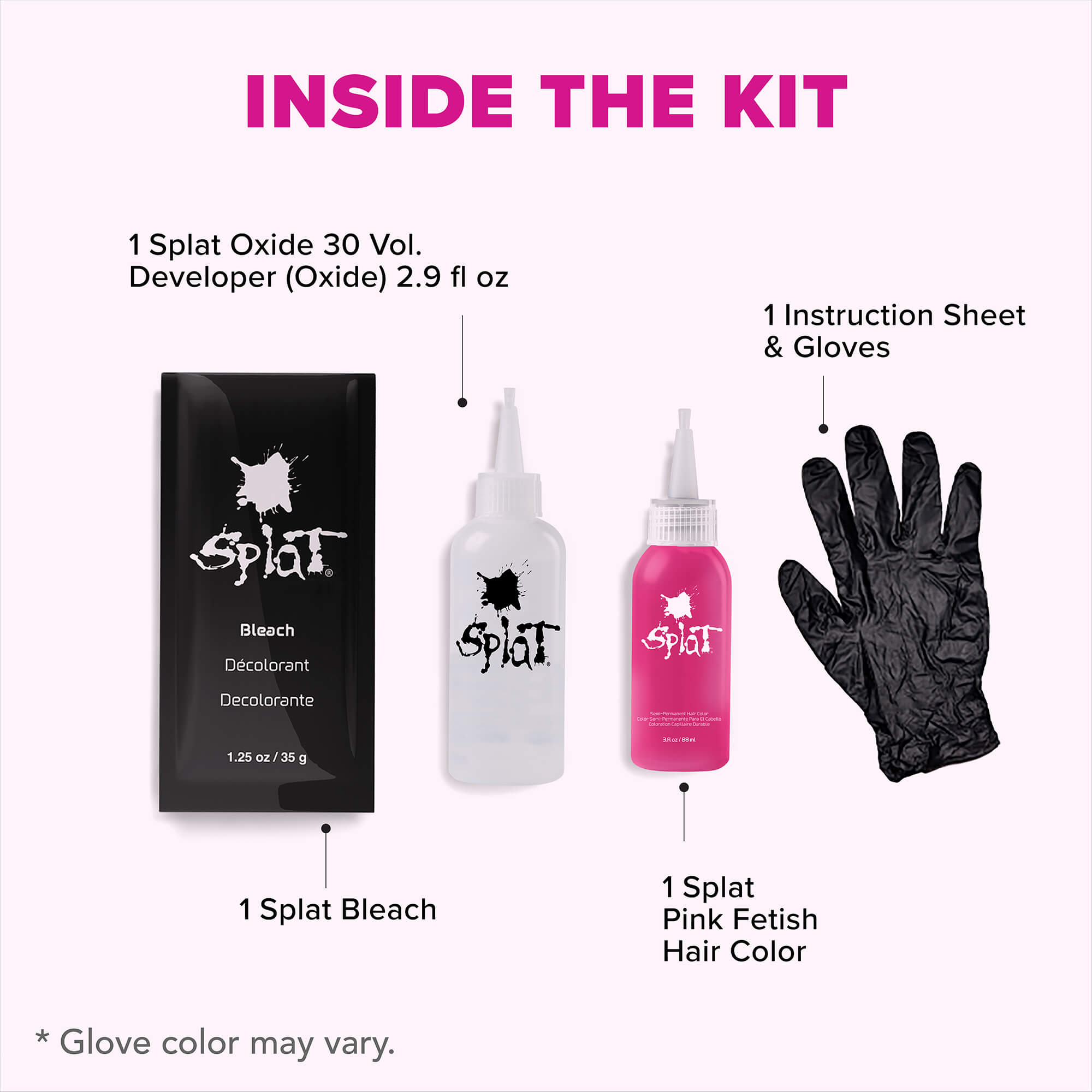 Pink Fetish: Original Pink Semi-Permanent Hair Dye Complete Kit with Bleach
