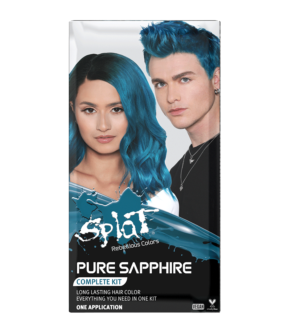 Pure Sapphire: Original Soft Blue Semi-Permanent Hair Dye Complete Kit with Bleach