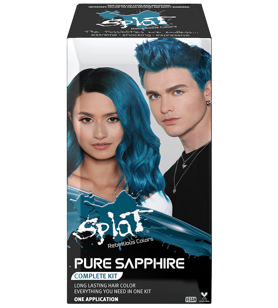 Pure Sapphire: Original Soft Blue Semi-Permanent Hair Dye Complete Kit with Bleach