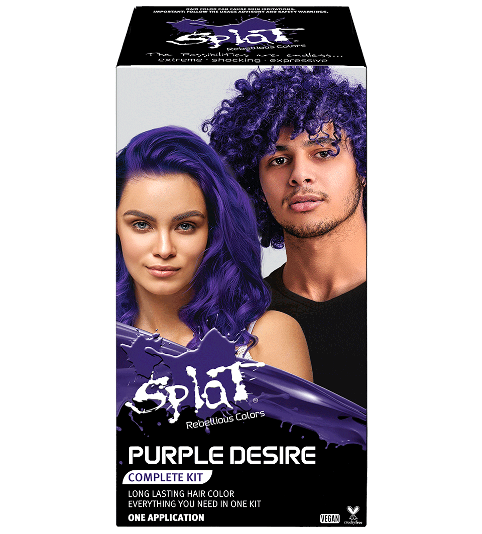 Purple Desire: Original Purple Semi-Permanent Hair Dye Complete Kit with Bleach