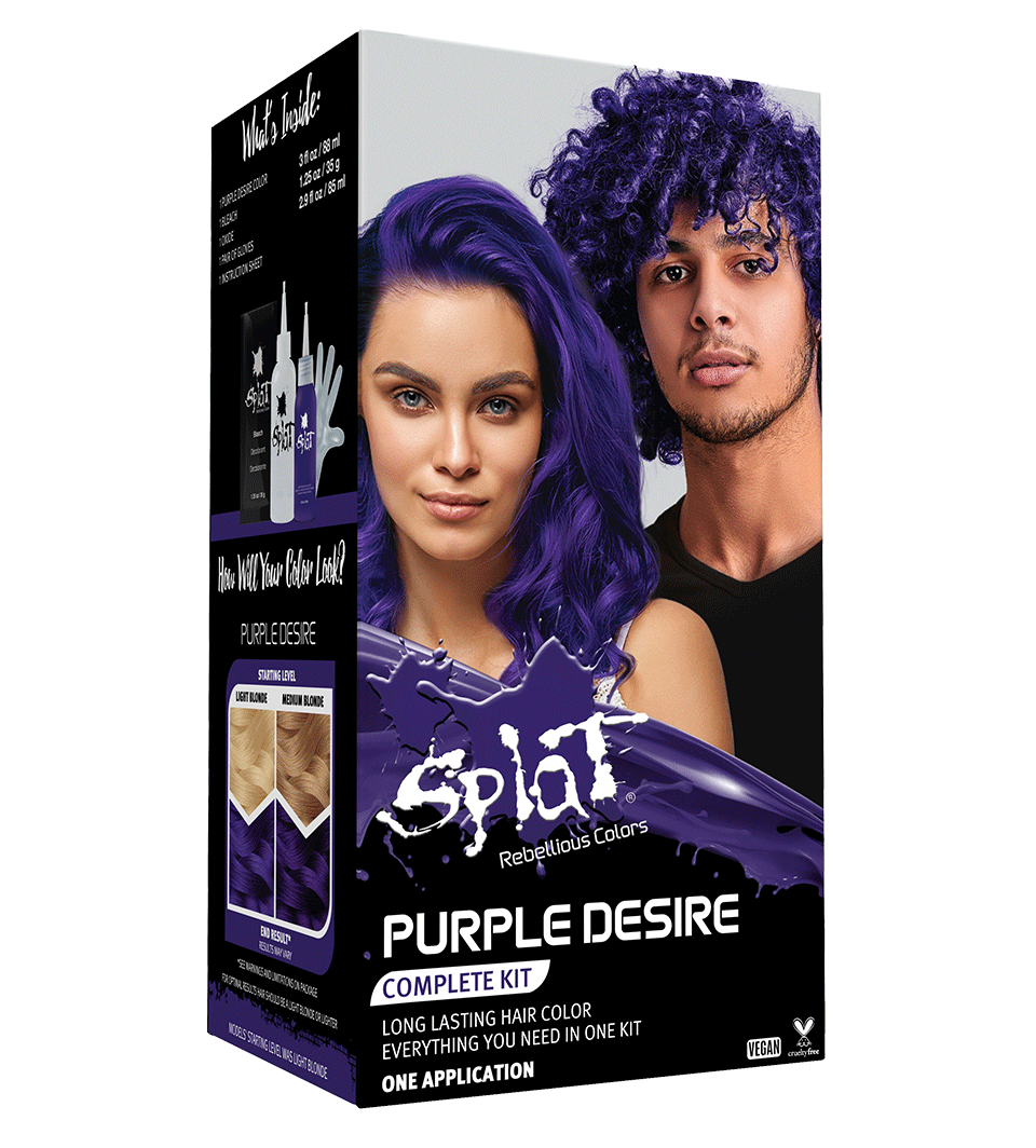 Purple Desire: Original Purple Semi-Permanent Hair Dye Complete Kit with Bleach