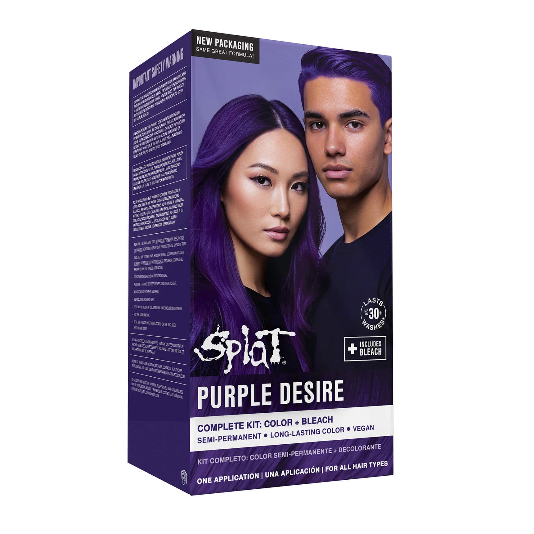 Purple Desire: Original Purple Semi-Permanent Hair Dye Complete Kit with Bleach