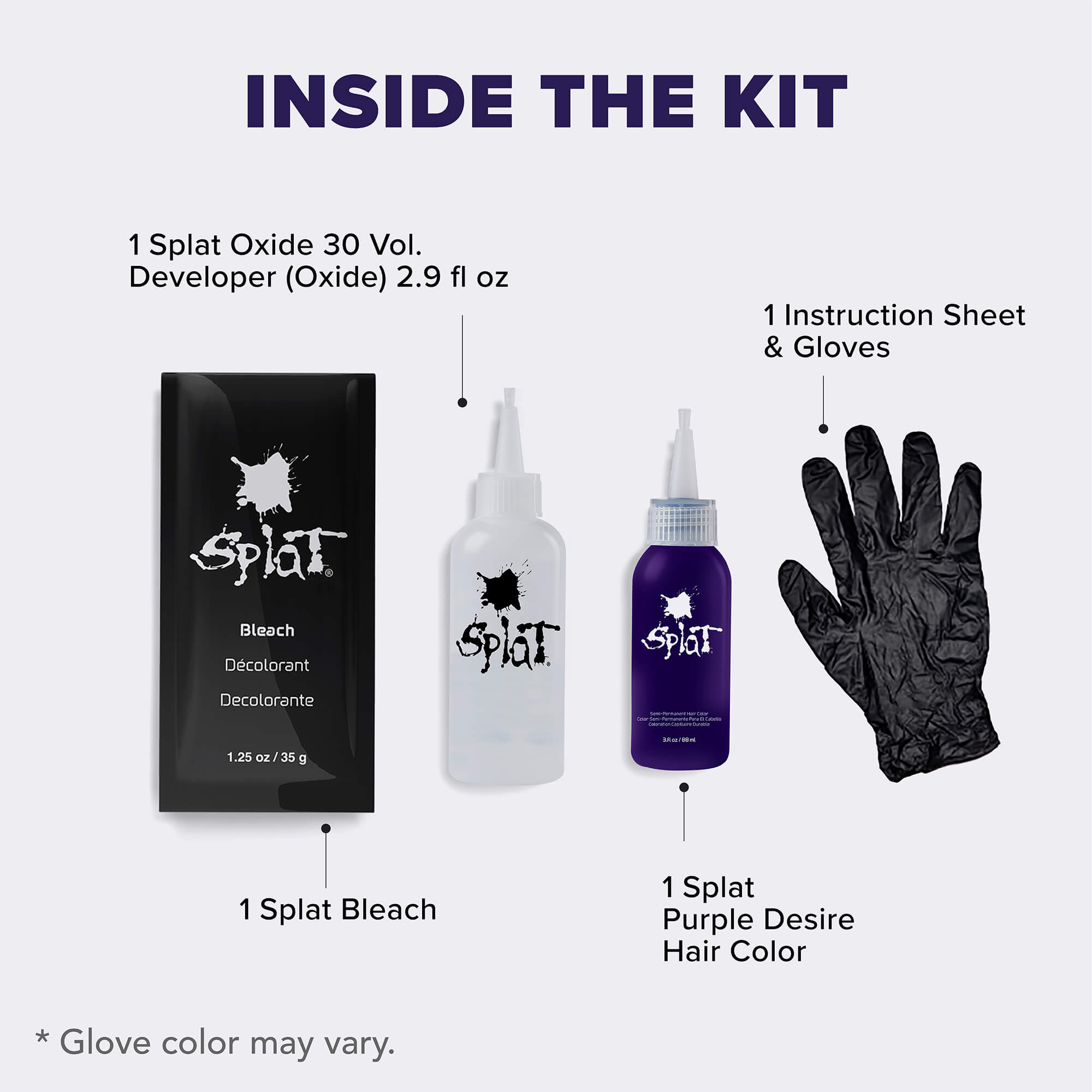 Purple Desire: Original Purple Semi-Permanent Hair Dye Complete Kit with Bleach