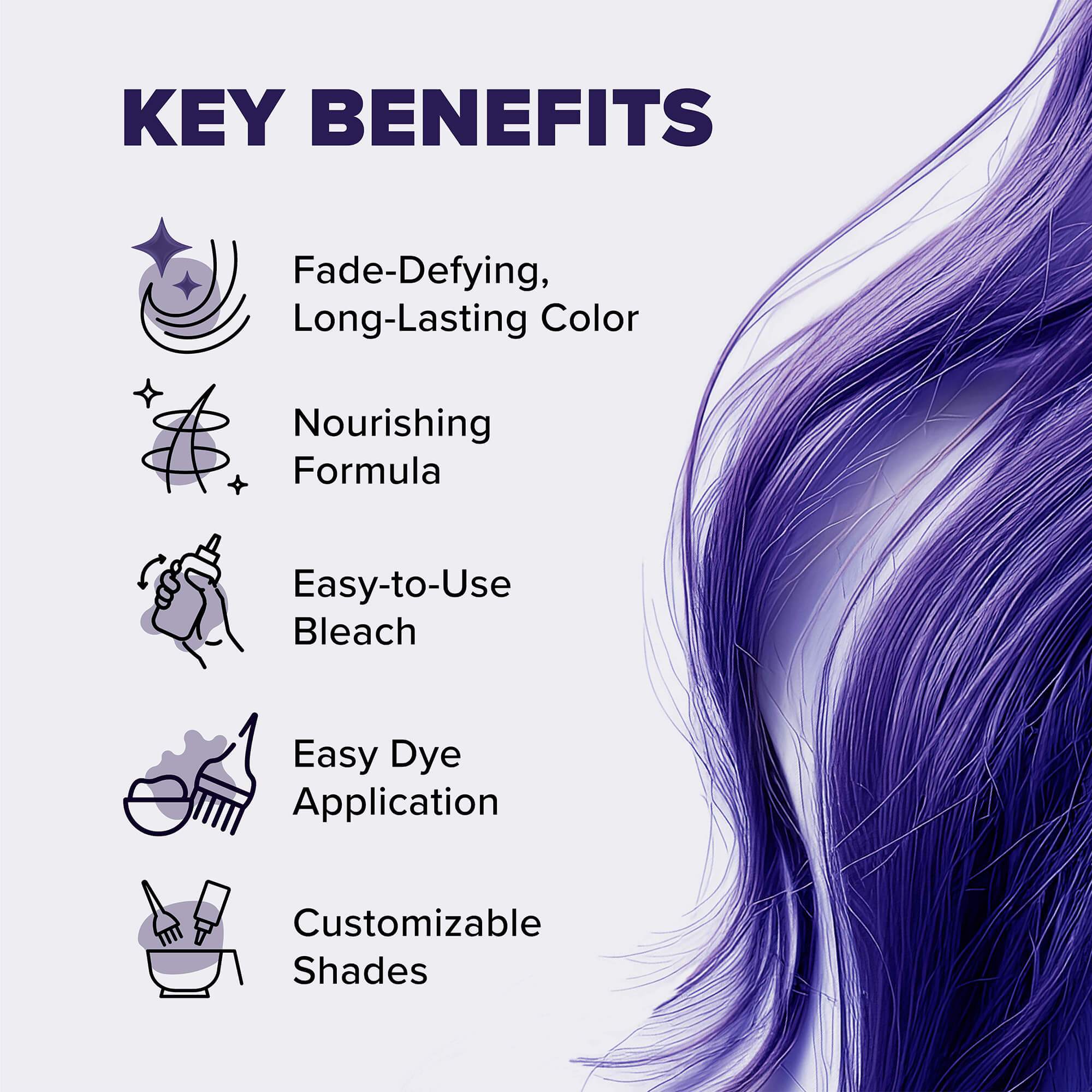 Purple Desire: Original Purple Semi-Permanent Hair Dye Complete Kit with Bleach