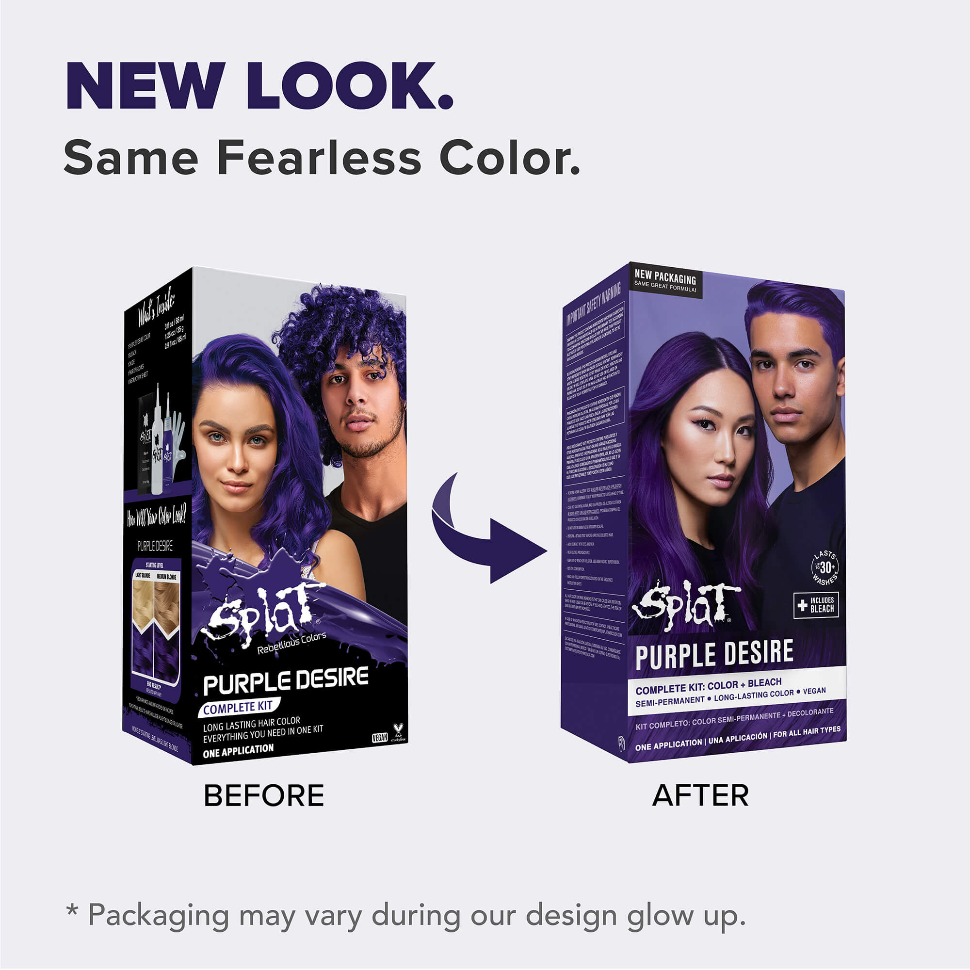 Purple Desire: Original Purple Semi-Permanent Hair Dye Complete Kit with Bleach