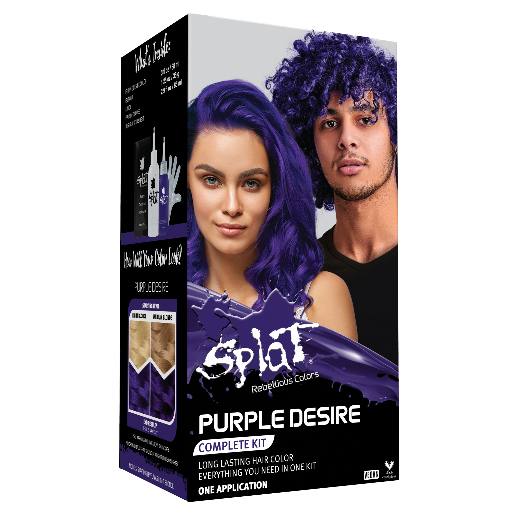 Purple Desire: Original Purple Semi-Permanent Hair Dye Complete Kit with Bleach