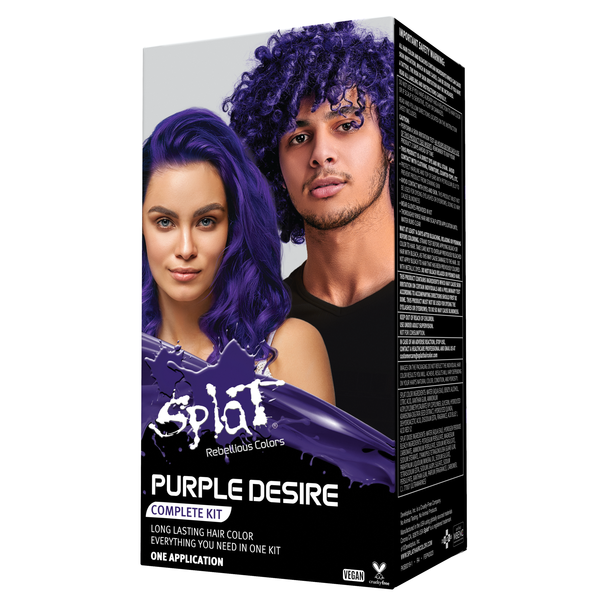 Purple Desire: Original Purple Semi-Permanent Hair Dye Complete Kit with Bleach