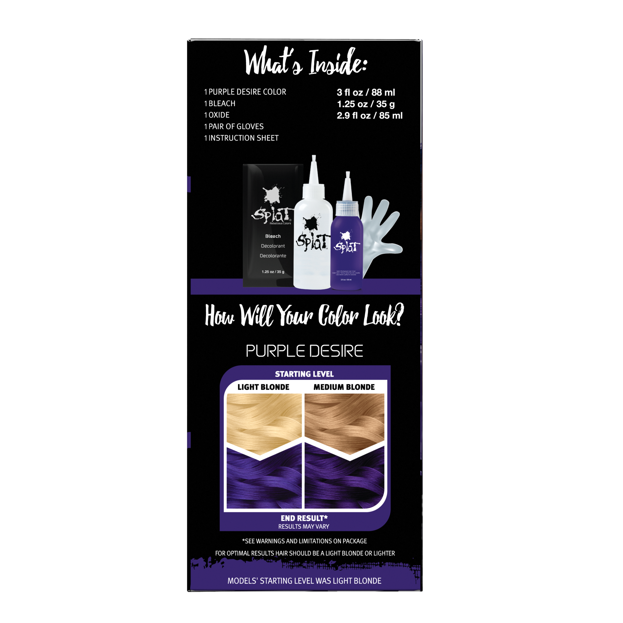 Purple Desire: Original Purple Semi-Permanent Hair Dye Complete Kit with Bleach