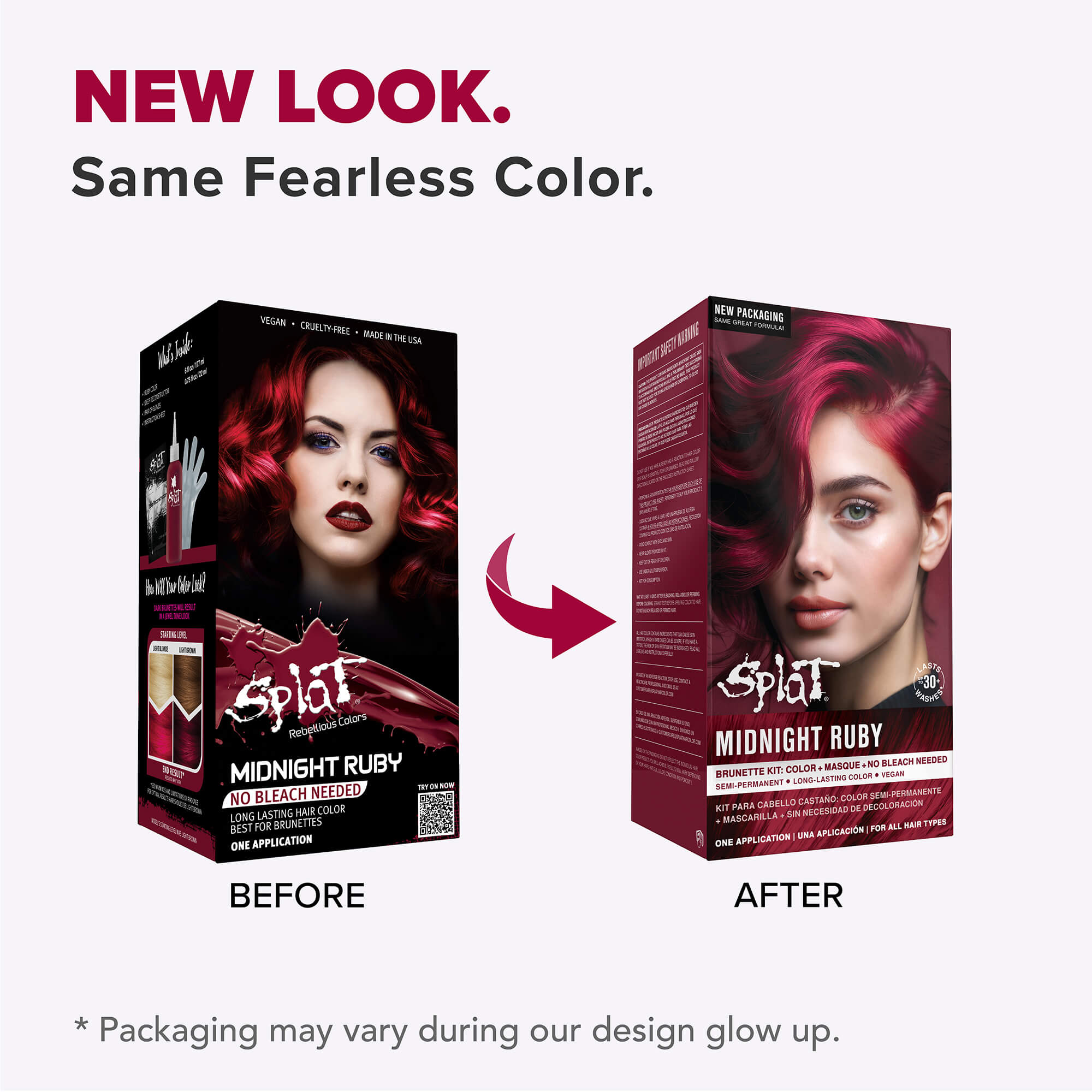 Midnight Ruby No Bleach Dark Red Semi-Permanent Hair Dye Kit