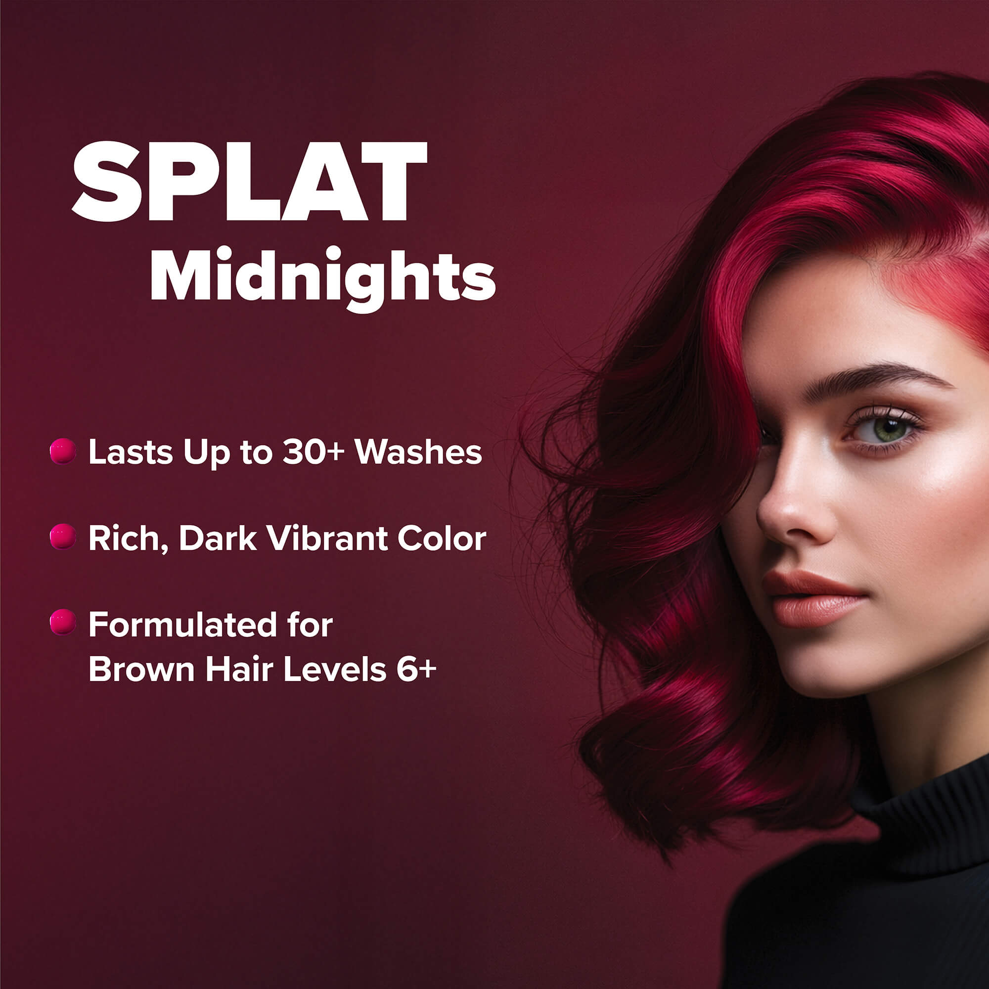 Midnight Ruby Splat Red Hair Dye Color Shades | Splat Hair Color