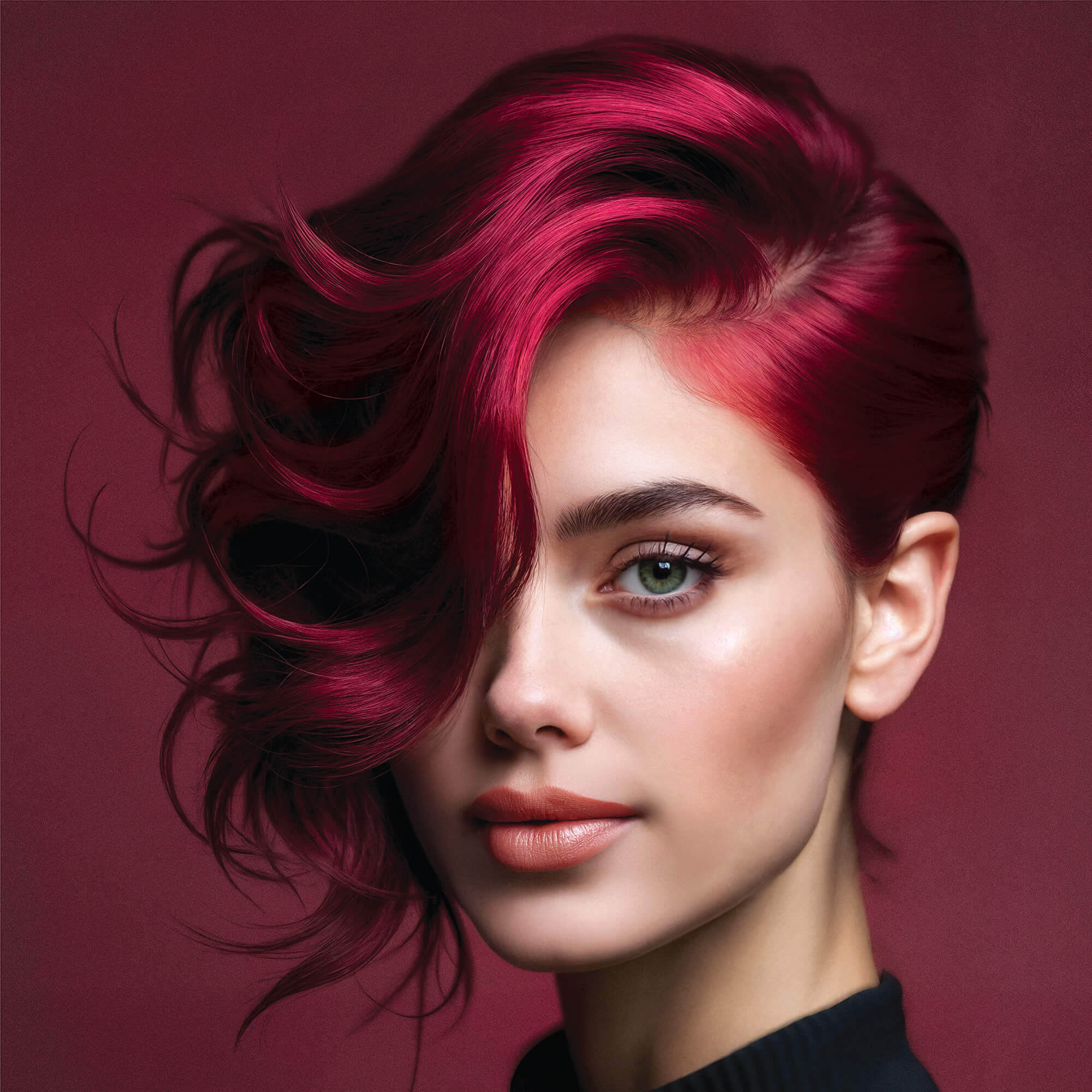 Midnight Ruby No Bleach Dark Red Semi-Permanent Hair Dye Kit