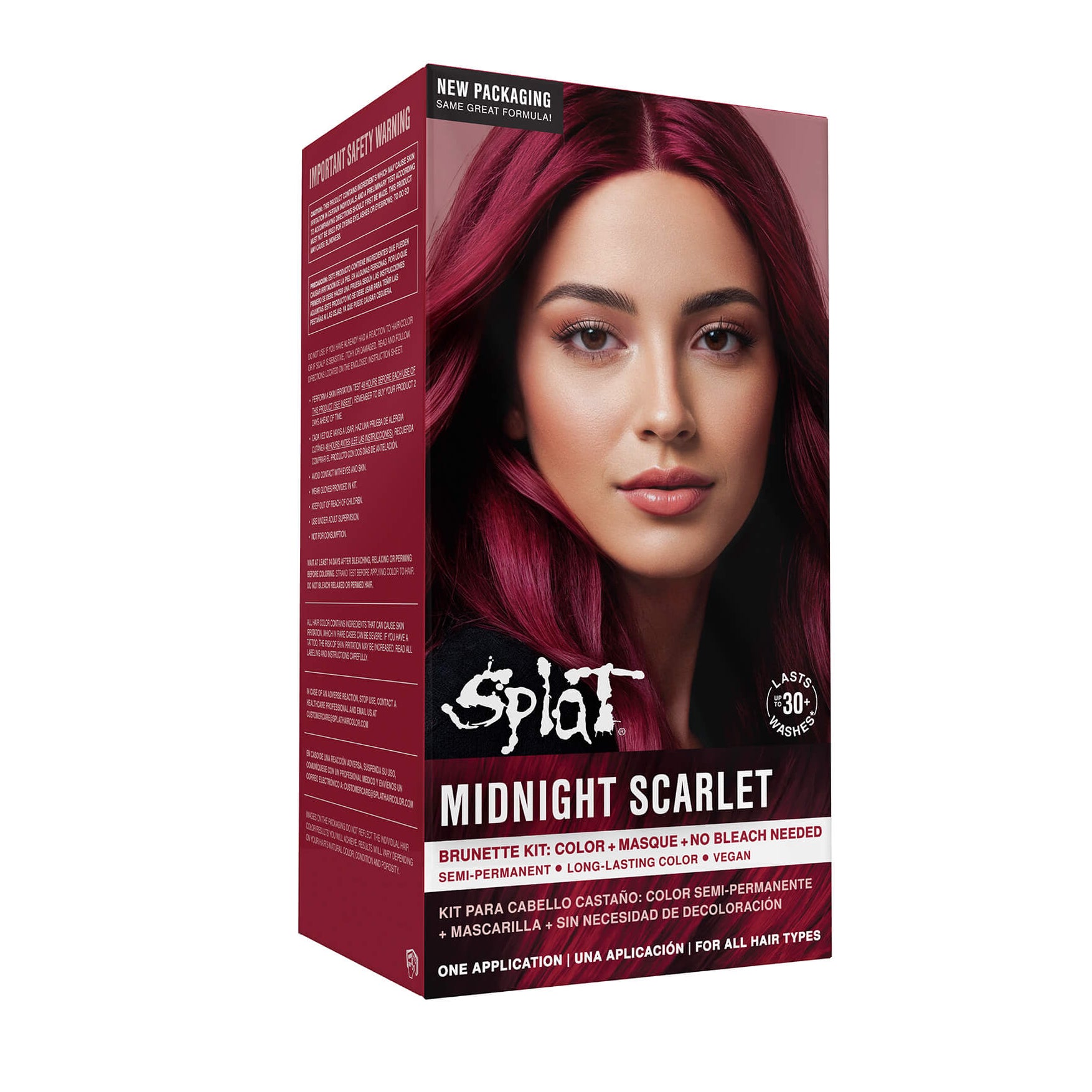 Midnight Scarlet No Bleach Red Semi-Permanent Hair Dye Kit