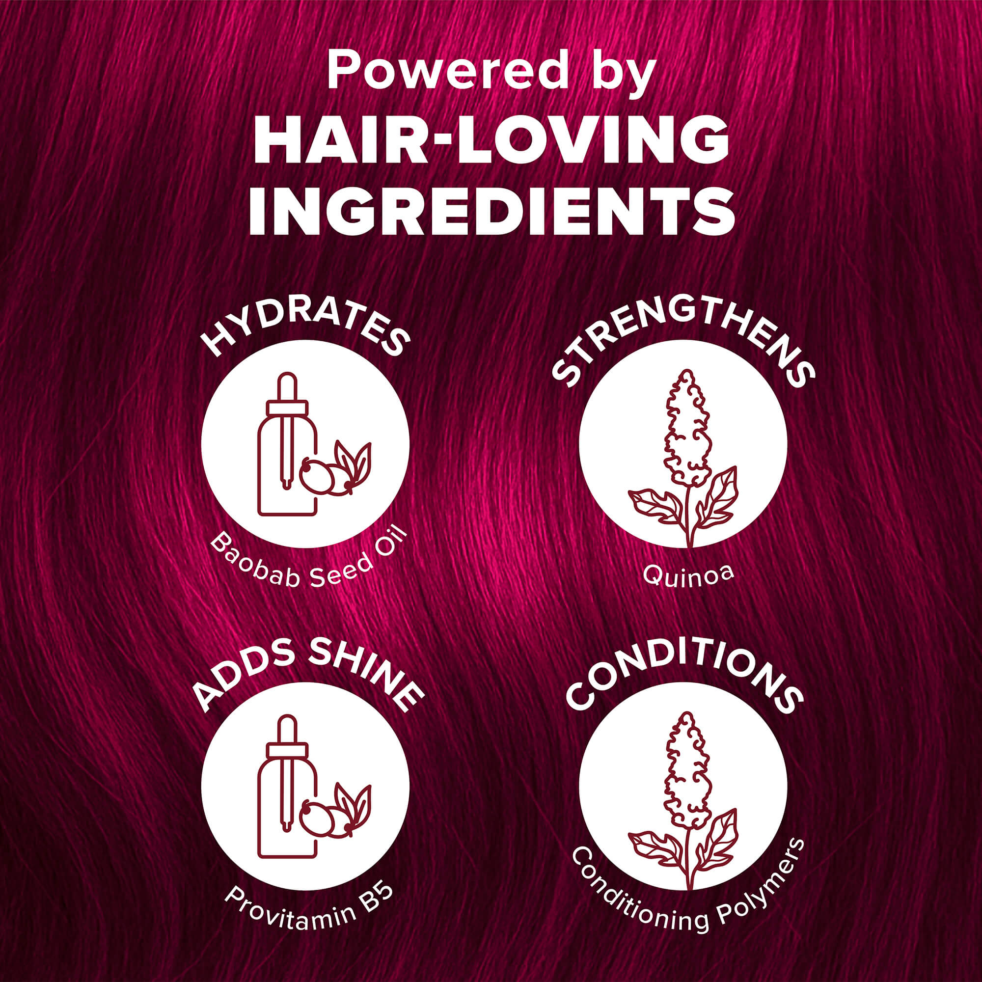 Midnight Scarlet No Bleach Red Semi-Permanent Hair Dye Kit