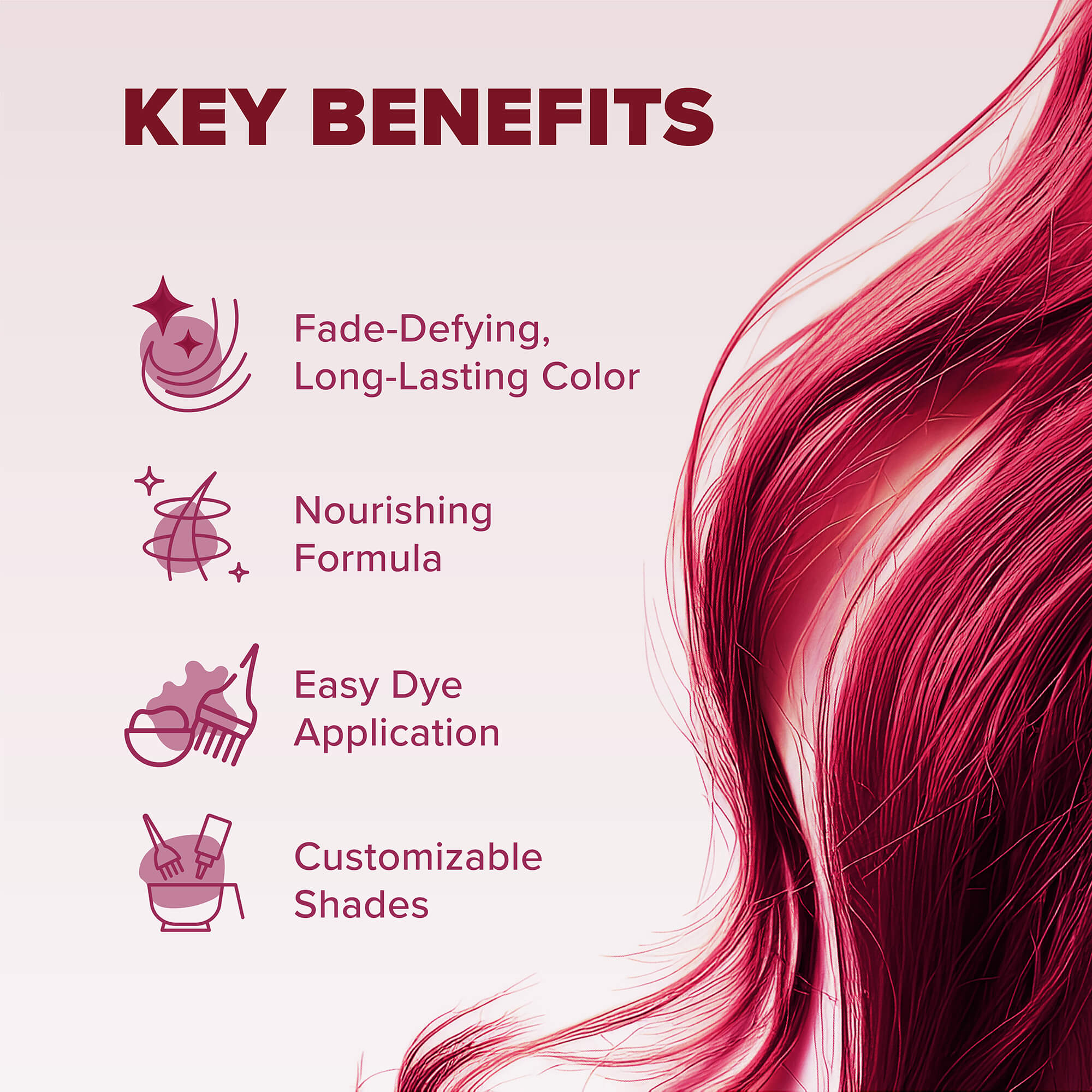 Midnight Scarlet No Bleach Red Semi-Permanent Hair Dye Kit