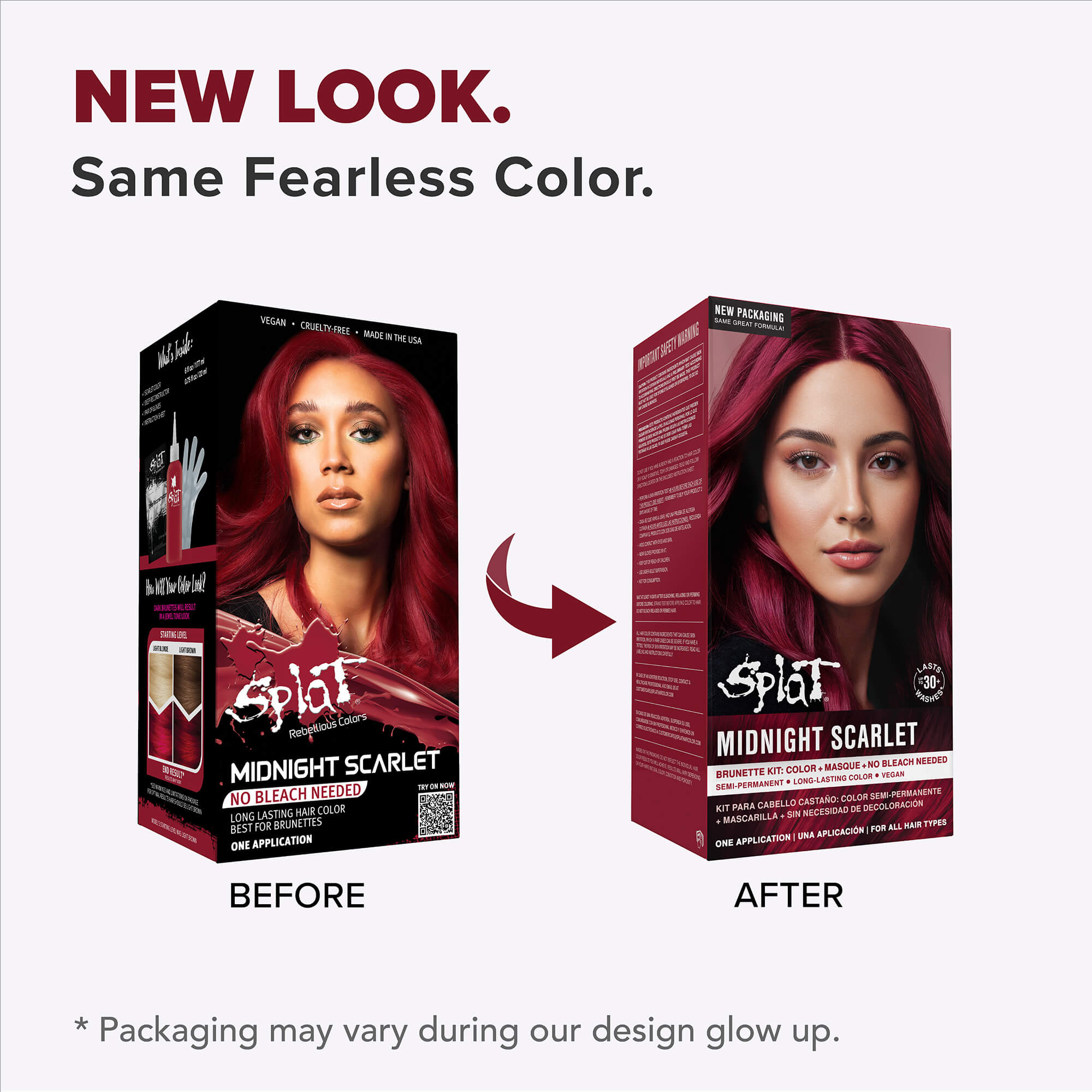 Midnight Scarlet No Bleach Red Semi-Permanent Hair Dye Kit