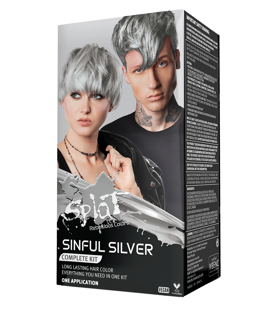 Silver Splat Sinful Silver: Silver Semi-Permanent Hair Dye Kit | Splat Hair Color