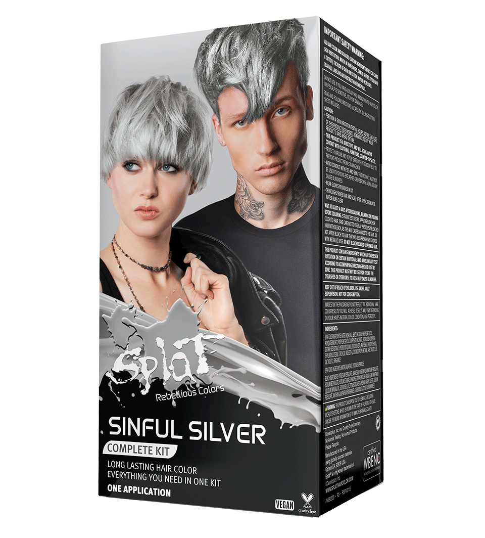 Sinful Silver: Original Silver Semi-Permanent Hair Dye Complete Kit with Bleach