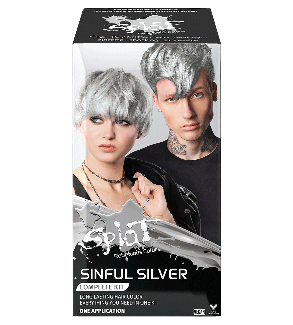 Sinful Silver: Original Silver Semi-Permanent Hair Dye Complete Kit with Bleach