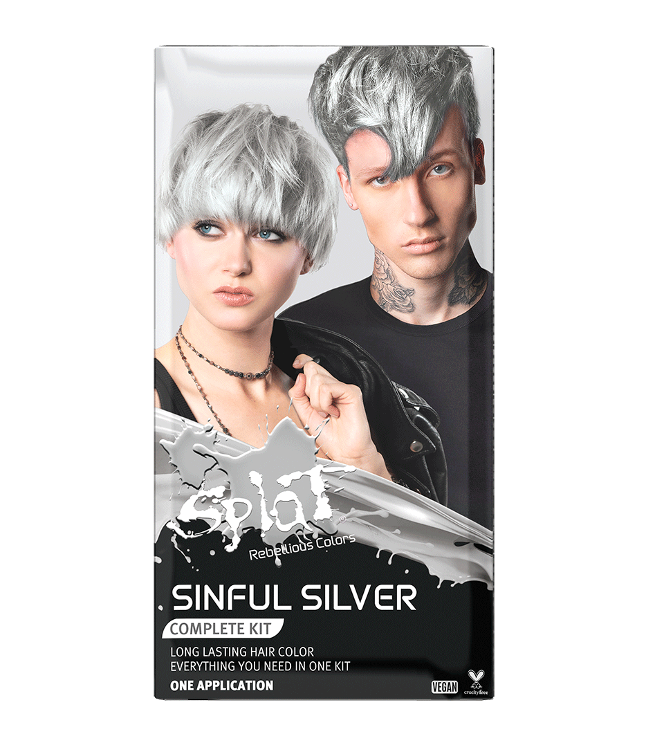 Sinful Silver: Original Silver Semi-Permanent Hair Dye Complete Kit with Bleach