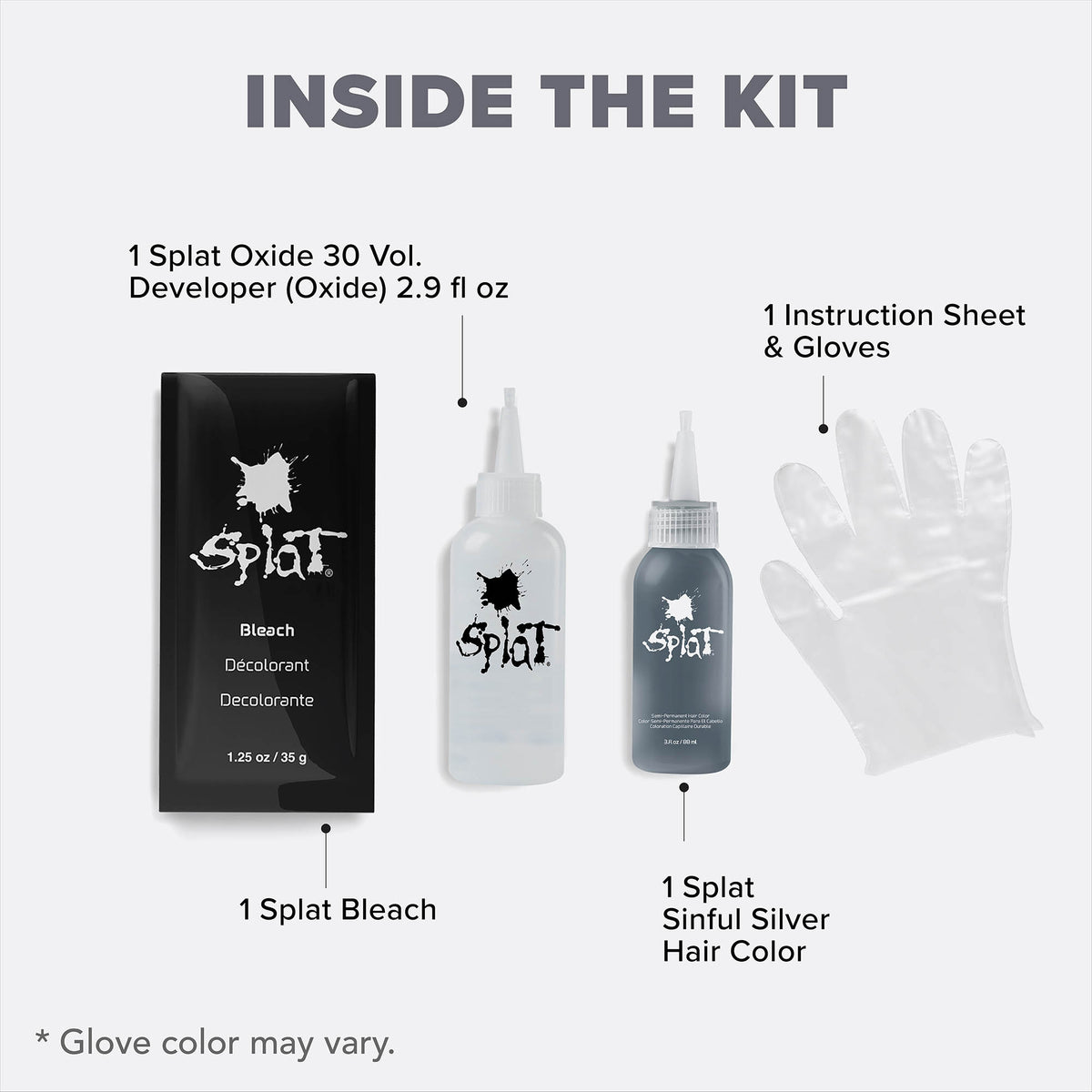 Sinful Silver: Silver Semi-Permanent Hair Dye Kit | Splat Hair Color
