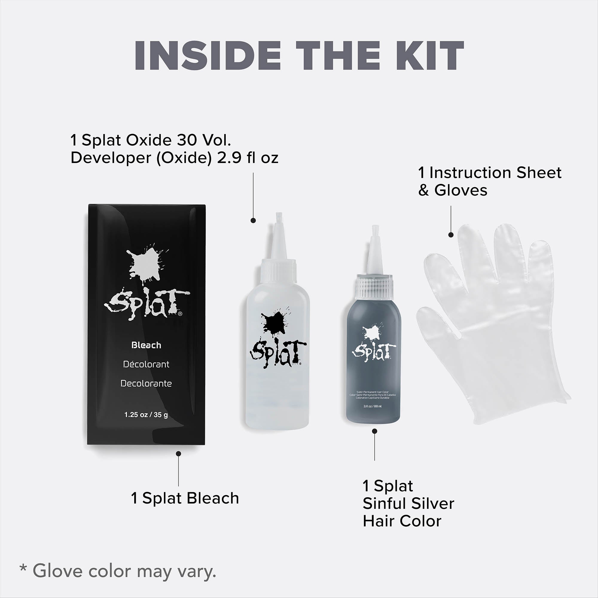 Sinful Silver: Original Silver Semi-Permanent Hair Dye Complete Kit with Bleach