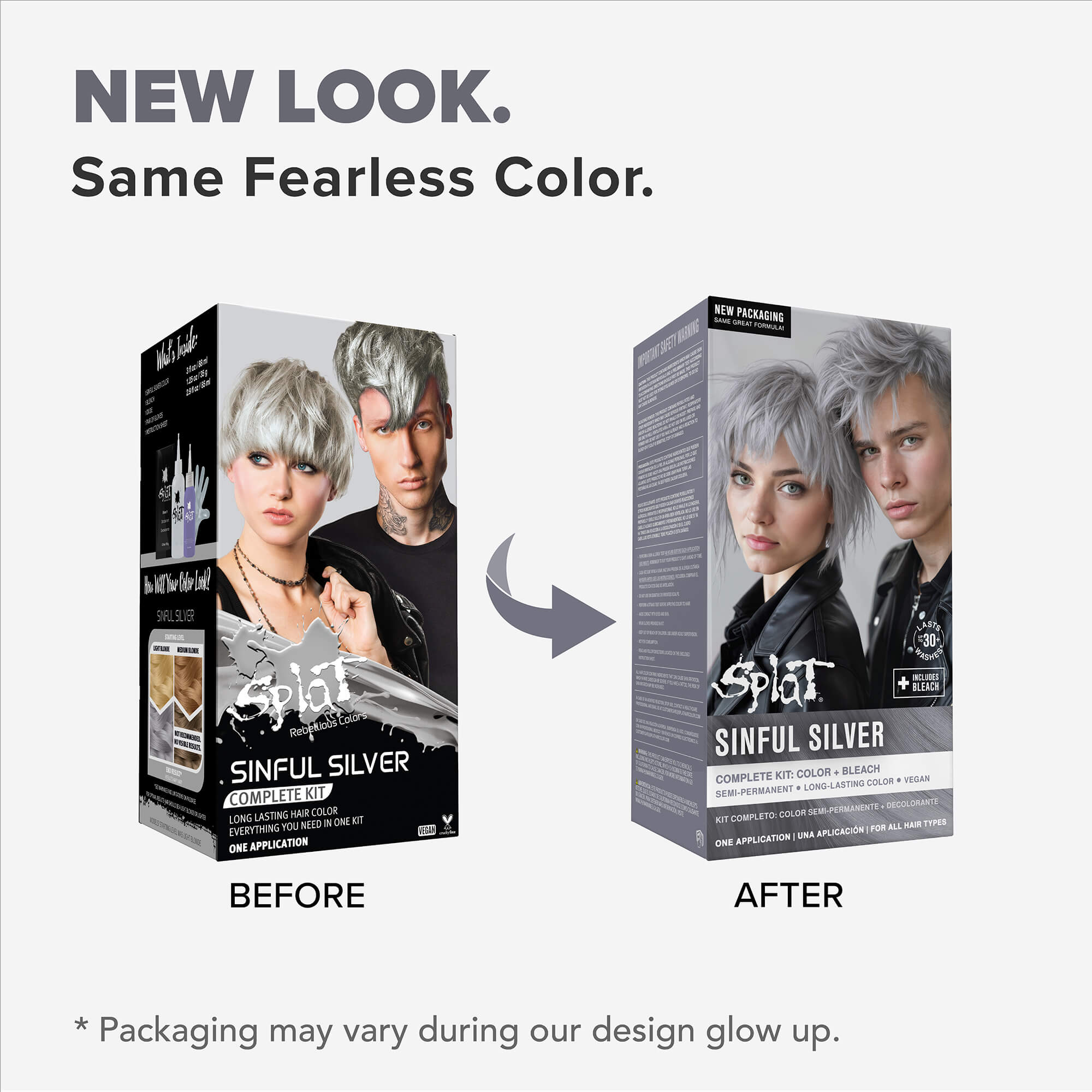 Sinful Silver: Original Silver Semi-Permanent Hair Dye Complete Kit with Bleach