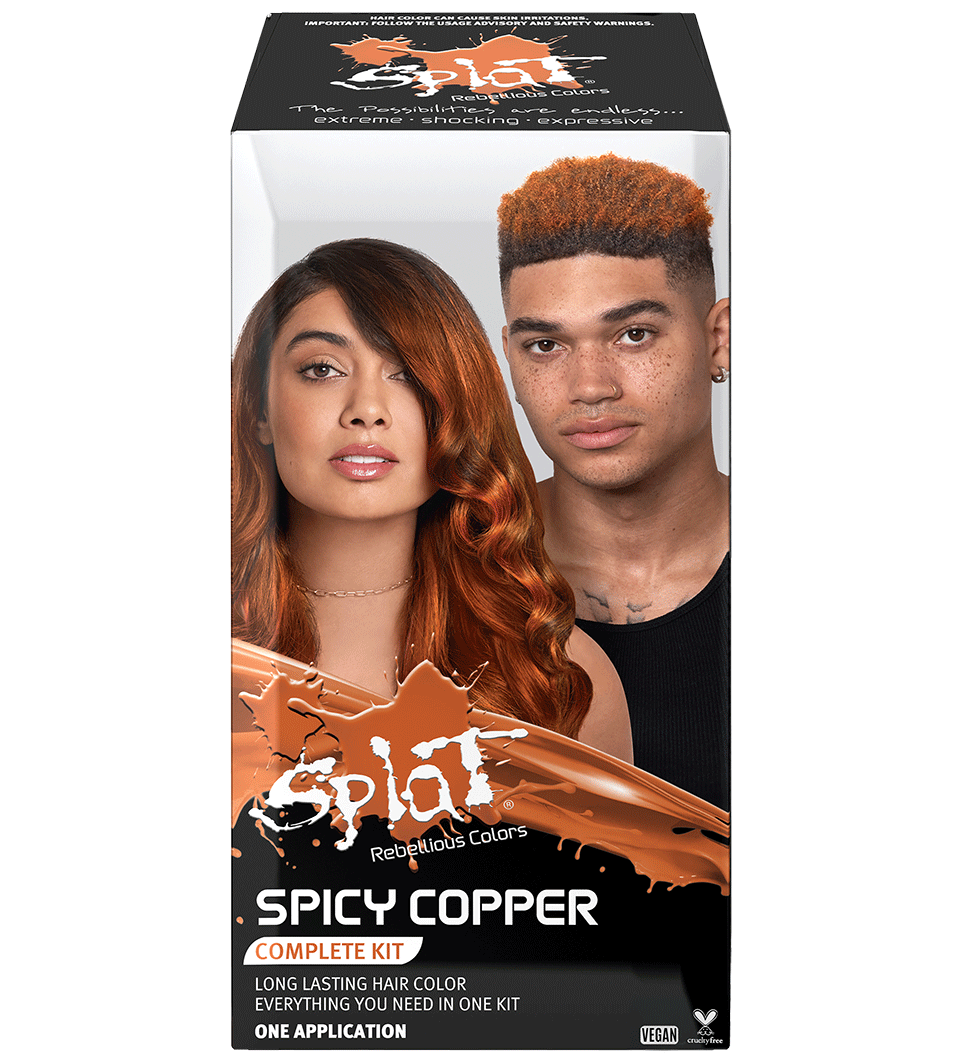 Spicy Copper: Copper Semi-Permanent Hair Dye Complete Kit with Bleach