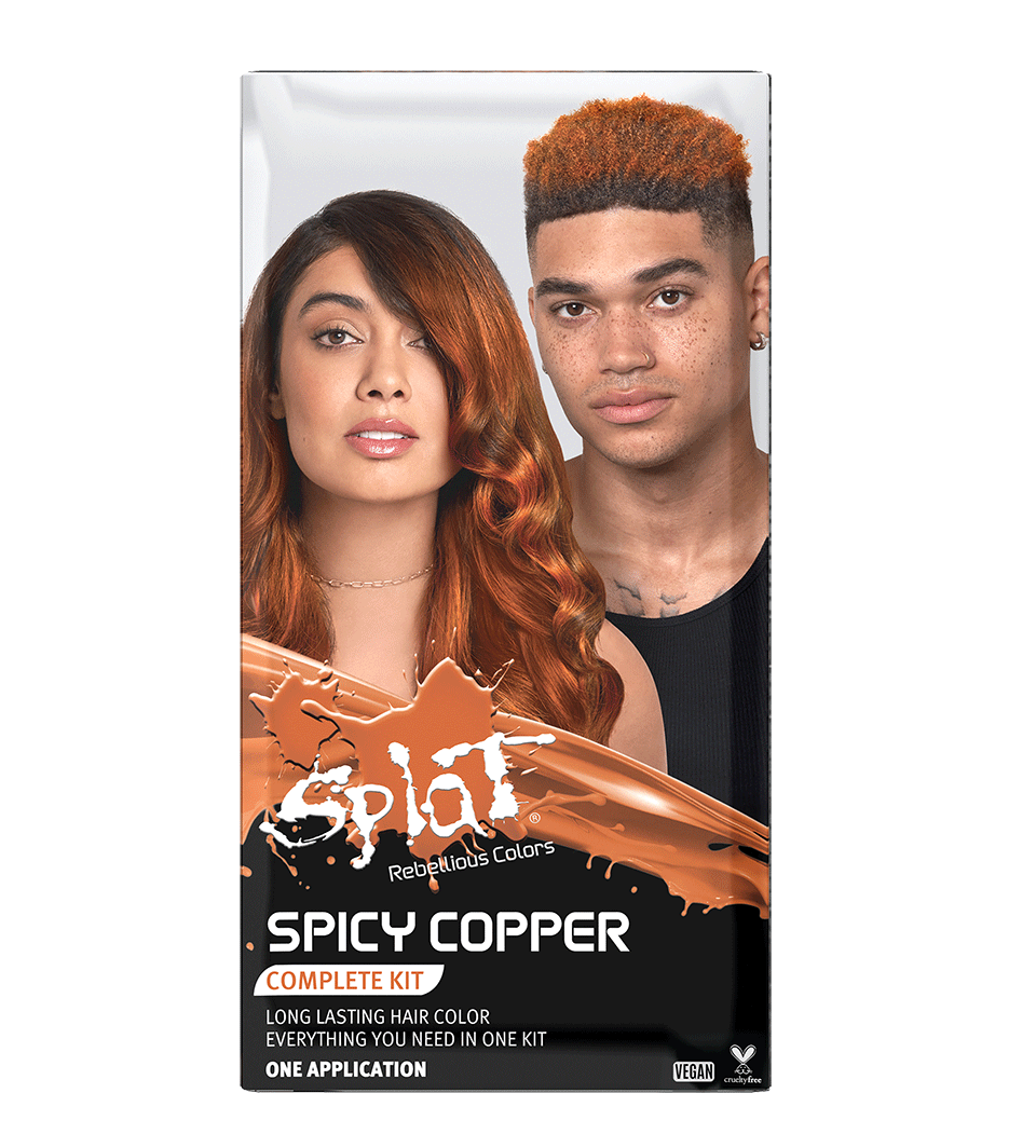 Spicy Copper: Copper Semi-Permanent Hair Dye Complete Kit with Bleach