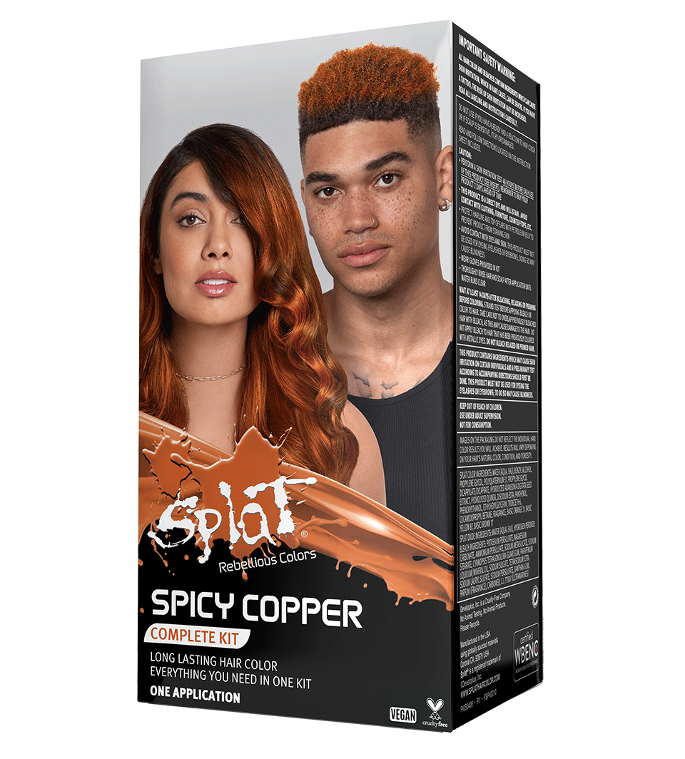 Spicy Copper: Copper Semi-Permanent Hair Dye Complete Kit with Bleach