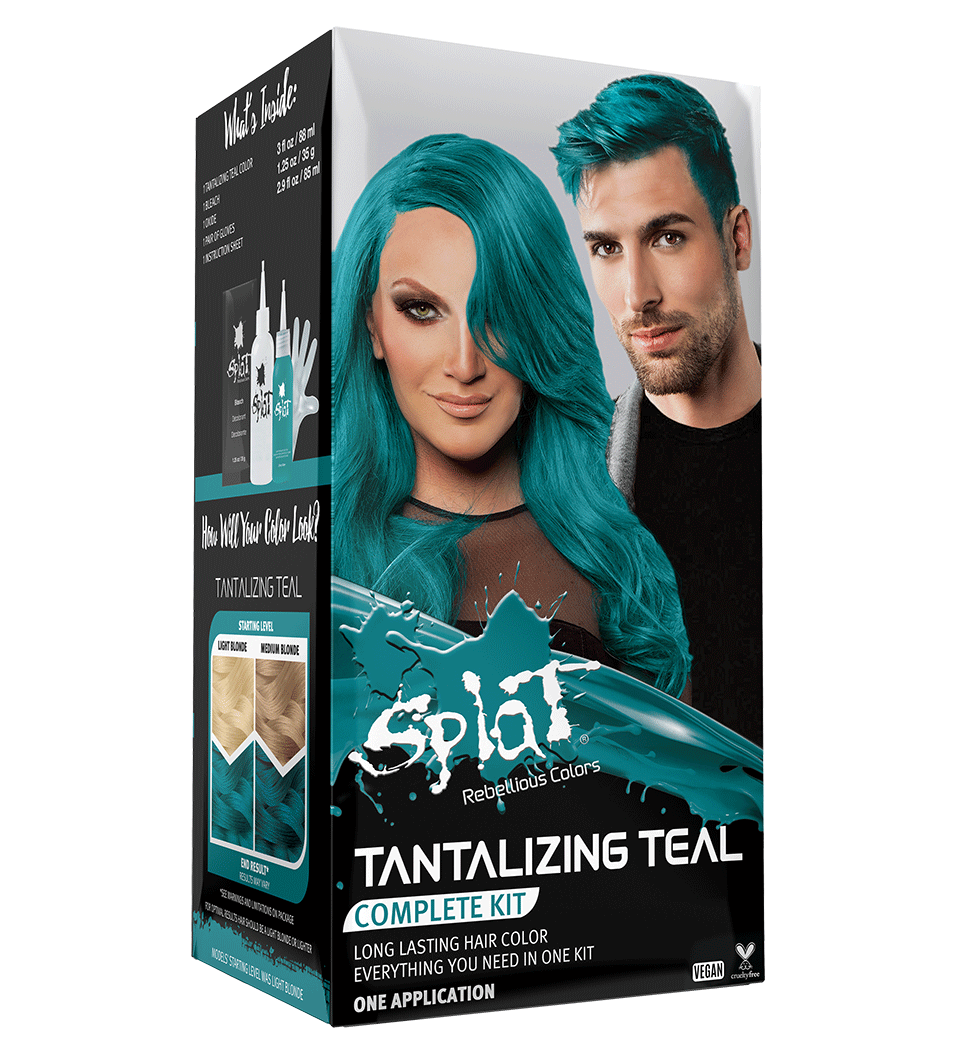 Tantalizing Teal: Original Teal Semi-Permanent Hair Dye Complete Kit with Bleach