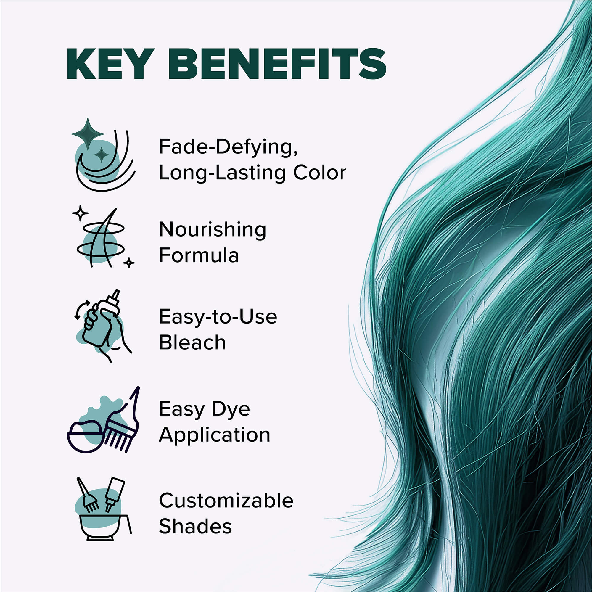 Tantalizing Teal: Original Teal Semi-Permanent Hair Dye Complete Kit with Bleach