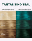 Tantalizing Teal: Original Teal Semi-Permanent Hair Dye Complete Kit with Bleach
