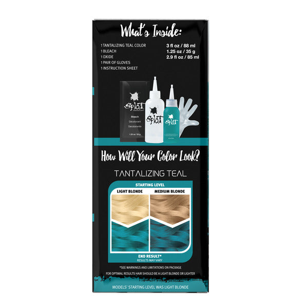 Tantalizing Teal: Original Teal Semi-Permanent Hair Dye Complete Kit with Bleach