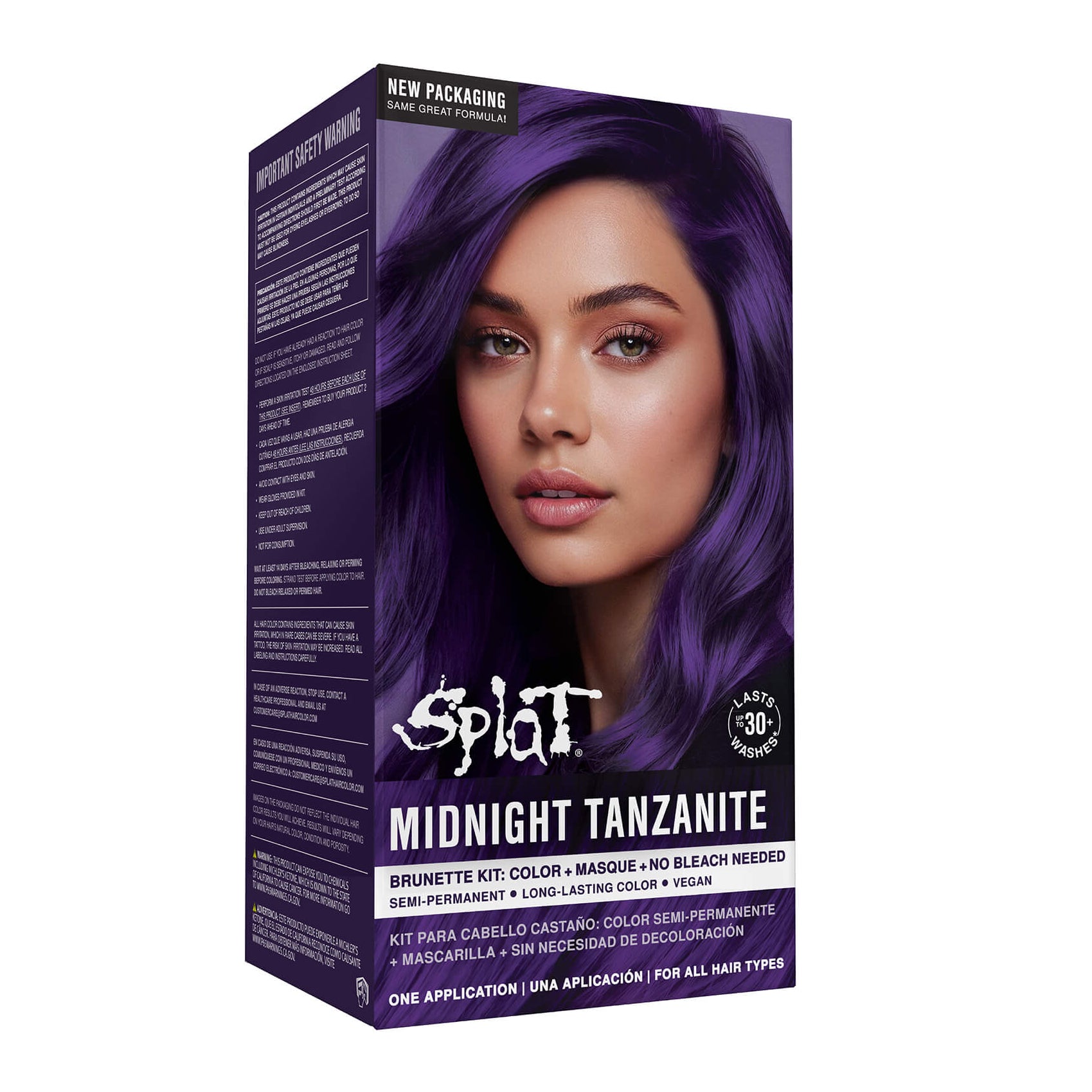 Midnight Tanzanite No Bleach Dark Purple Semi-Permanent Hair Dye Kit