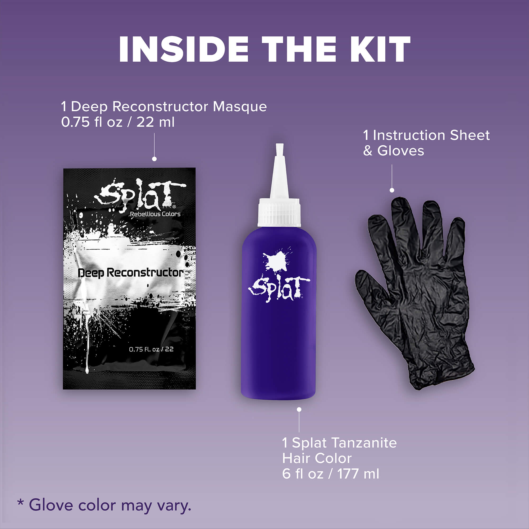 Midnight Tanzanite No Bleach Dark Purple Semi-Permanent Hair Dye Kit