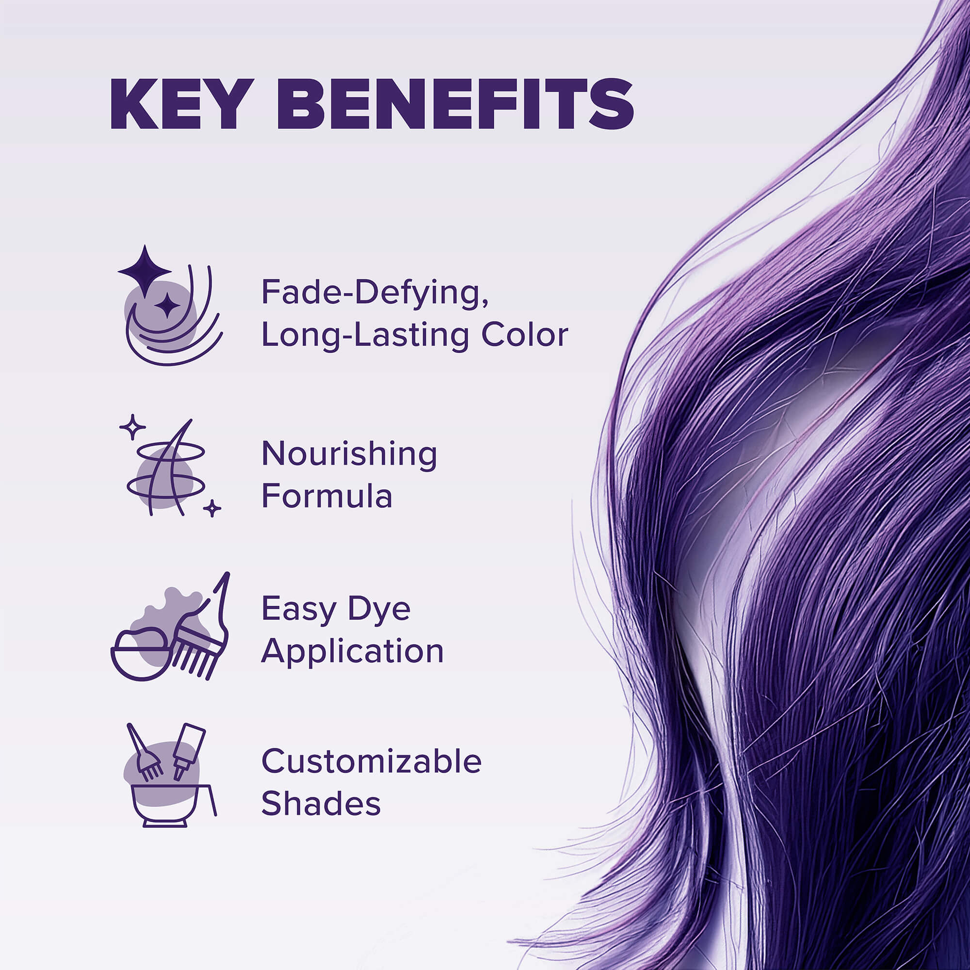 Midnight Tanzanite No Bleach Dark Purple Semi-Permanent Hair Dye Kit