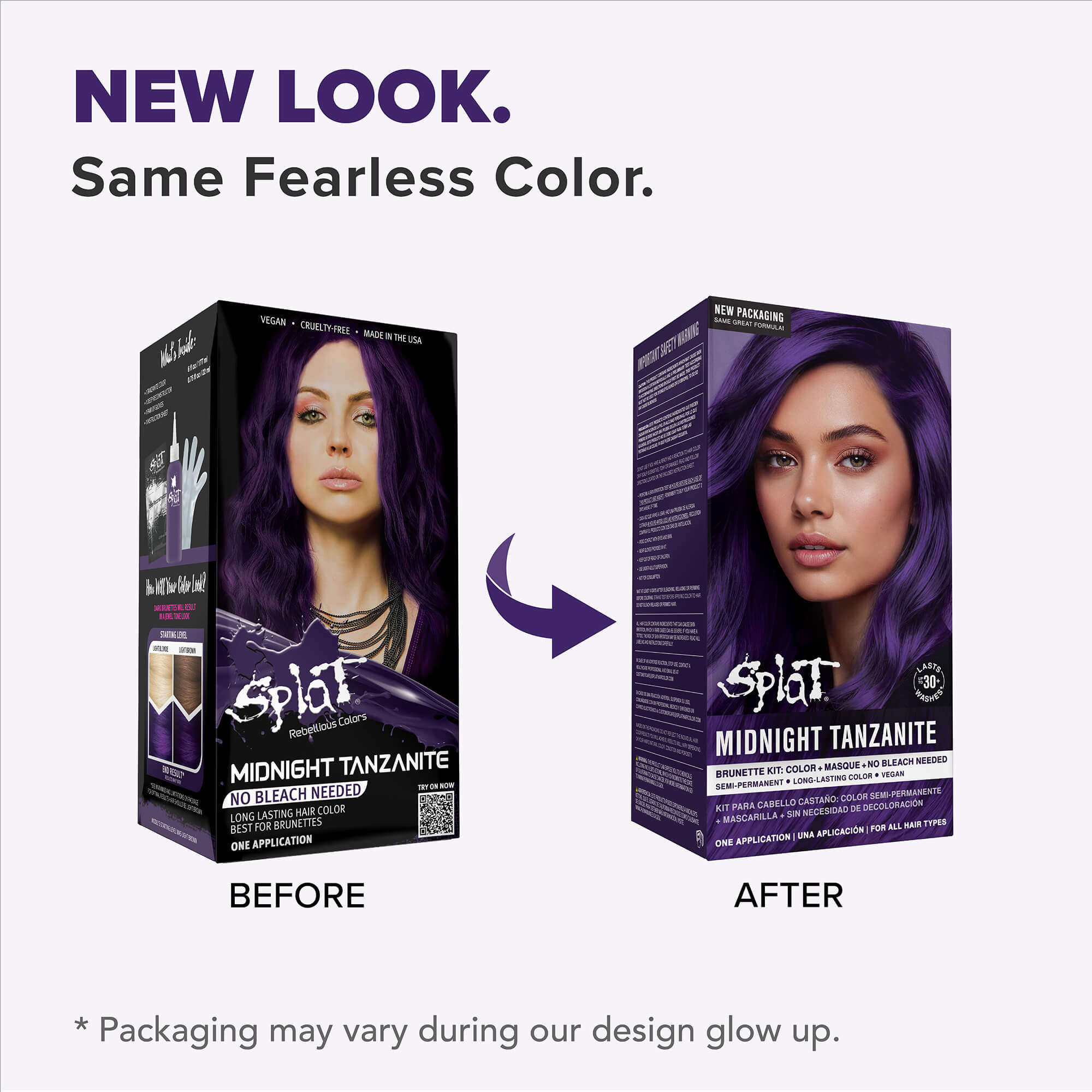 Midnight Tanzanite No Bleach Dark Purple Semi-Permanent Hair Dye Kit