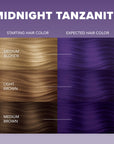 Midnight Tanzanite No Bleach Dark Purple Semi-Permanent Hair Dye Kit