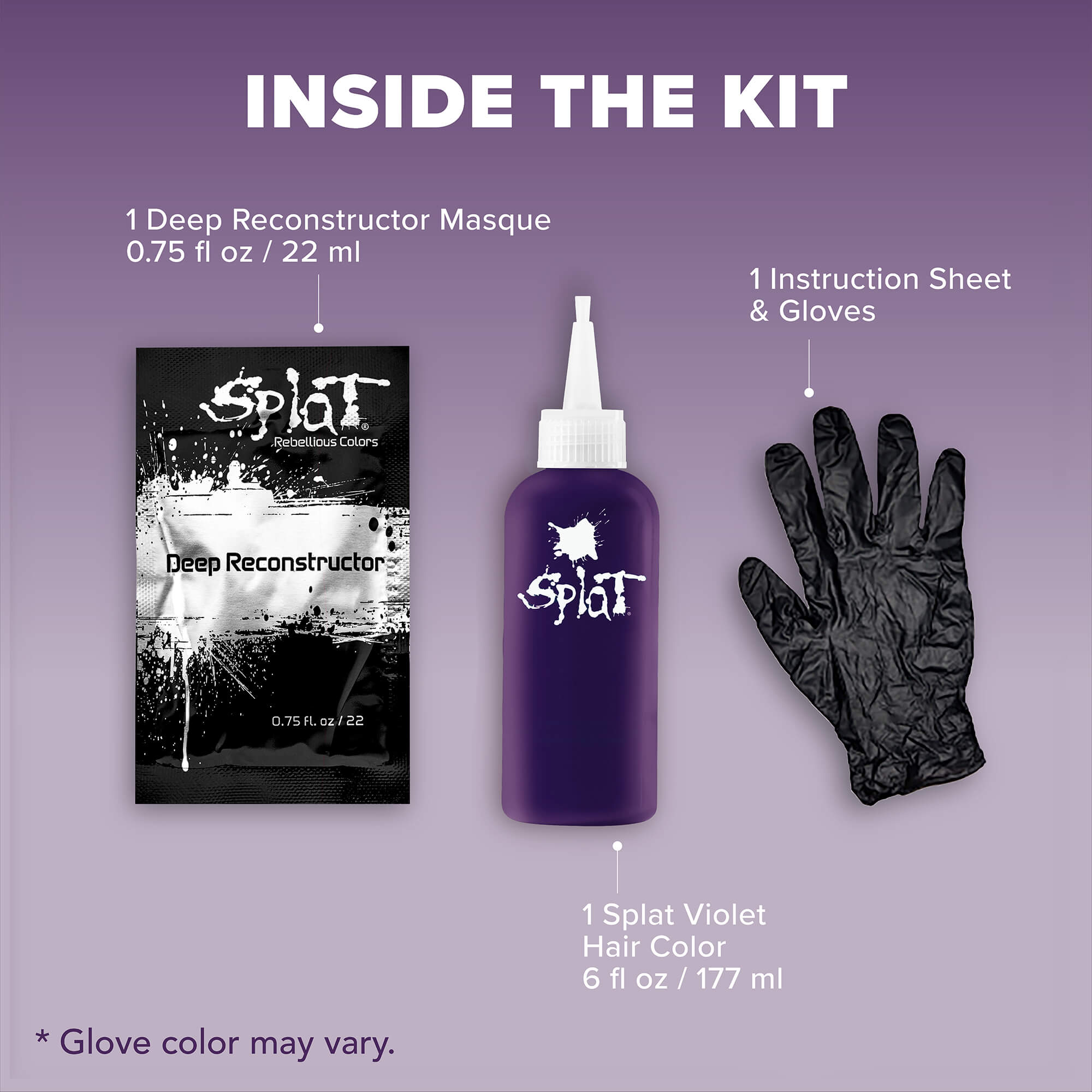 Midnight Violet No Bleach Violet Semi-Permanent Hair Dye Kit